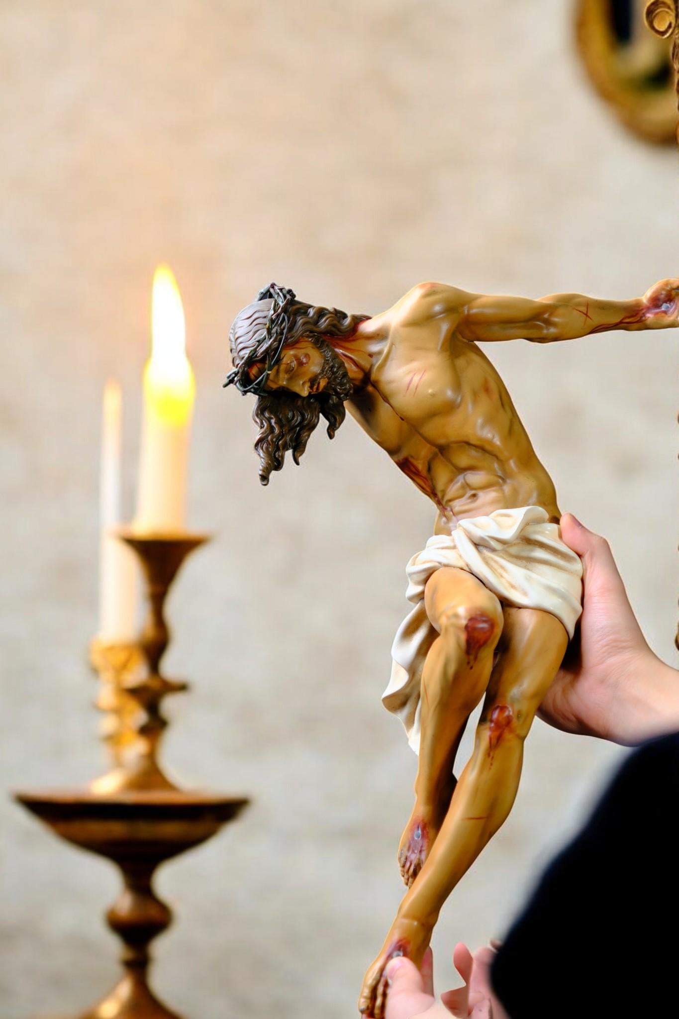 Hand-Painted Jesus Corpus Statue, Catholic Altar Decor (No Cross) (etsy image id: 7591870843)