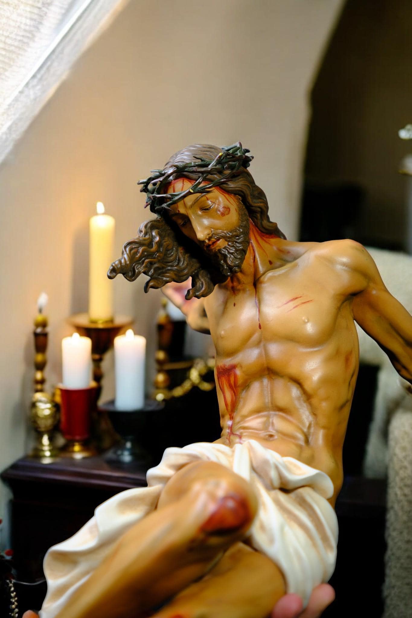 Hand-Painted Jesus Corpus Statue, Catholic Altar Decor (No Cross) (etsy image id: 7591871251)