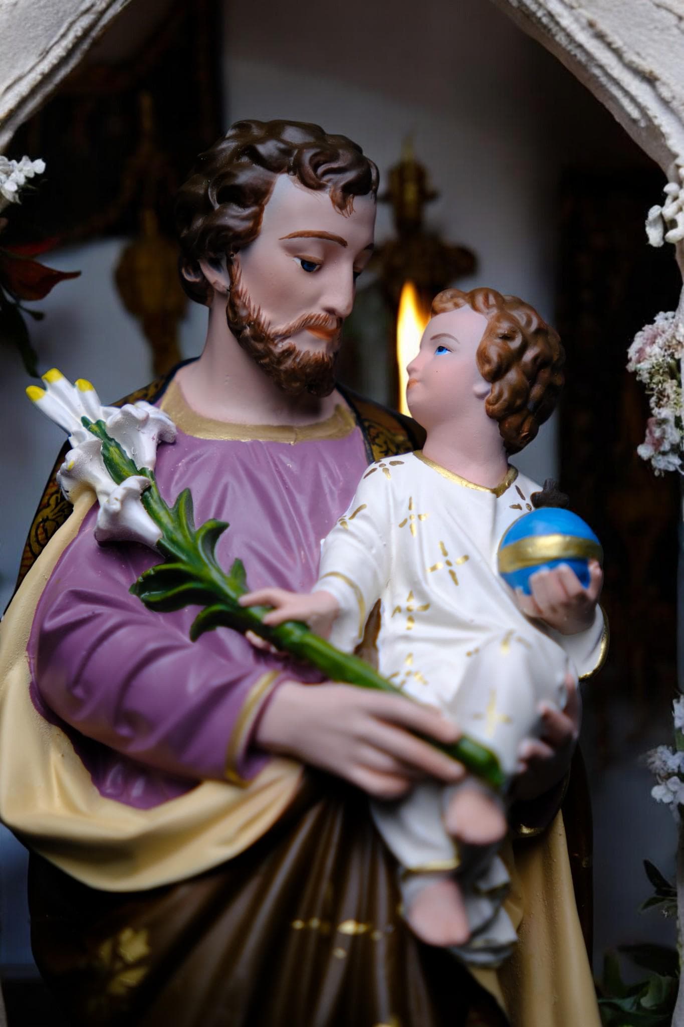 Hand-Painted Saint Joseph Statue | Catholic Home Altar Decor (30cm, 11.8in ) (etsy image id: 7611194362)