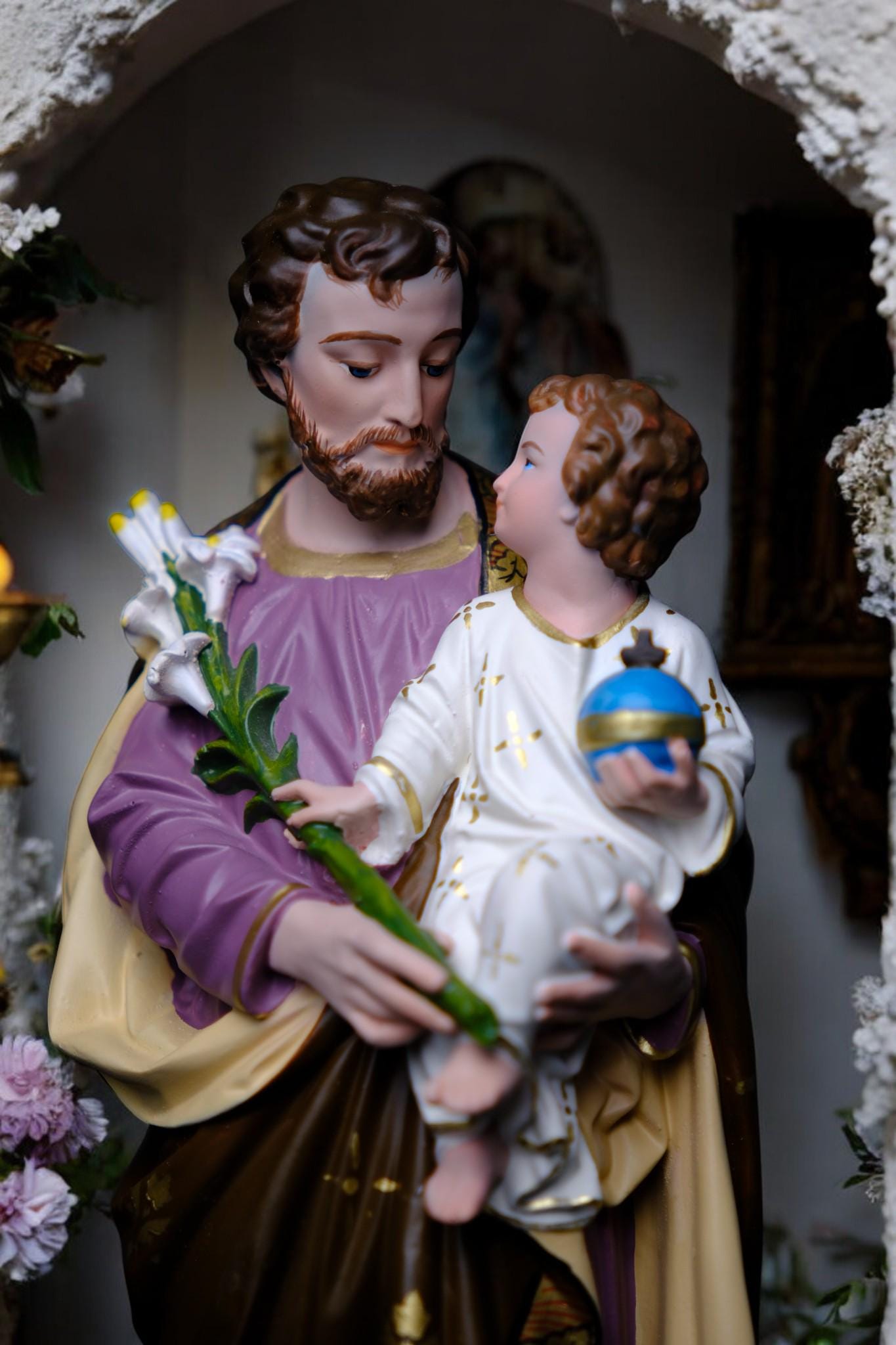 Hand-Painted Saint Joseph Statue | Catholic Home Altar Decor (30cm, 11.8in ) (etsy image id: 7611196500)