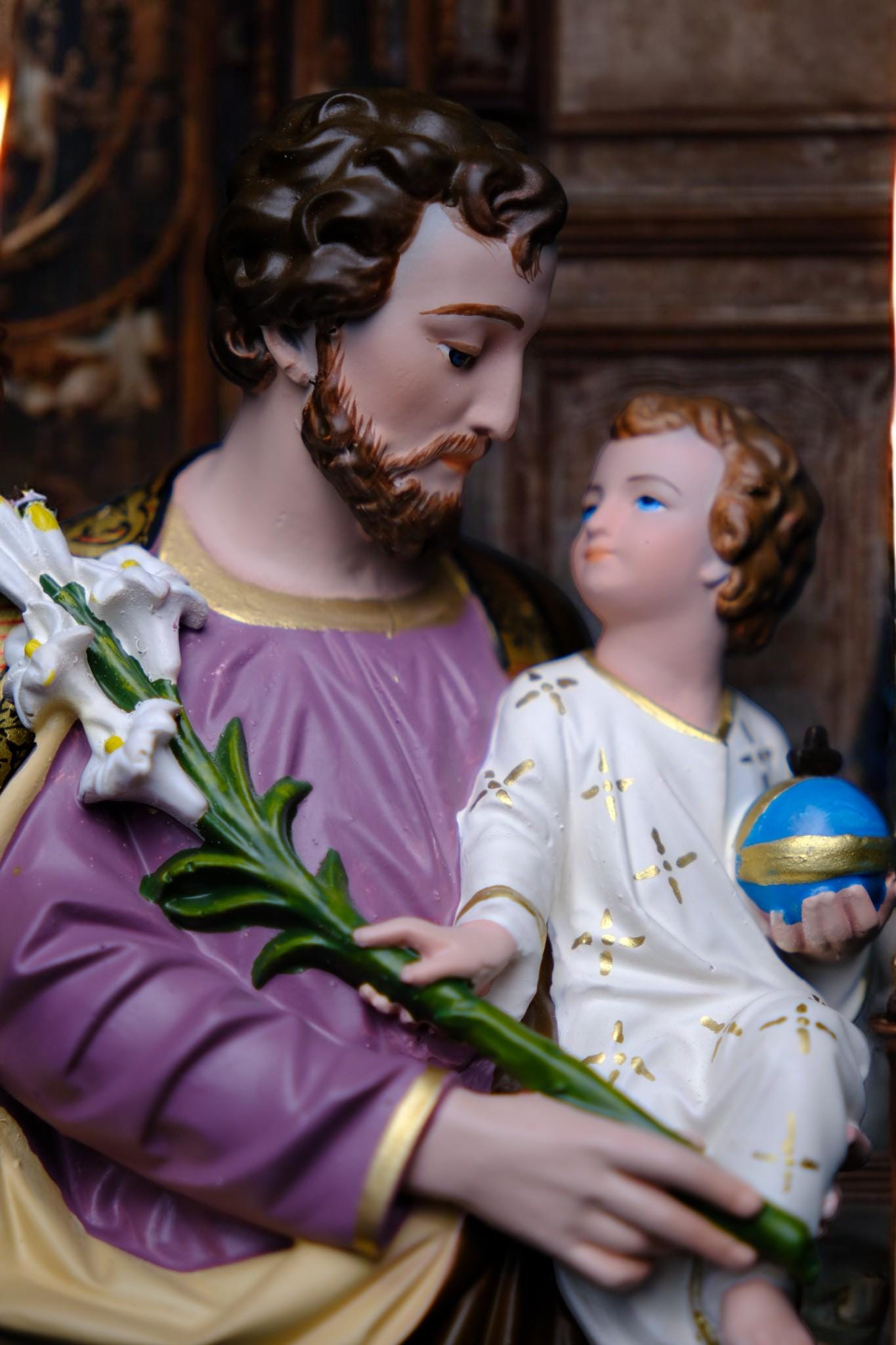Hand-Painted Saint Joseph Statue | Catholic Home Altar Decor (30cm, 11.8in ) (etsy image id: 7611196524)