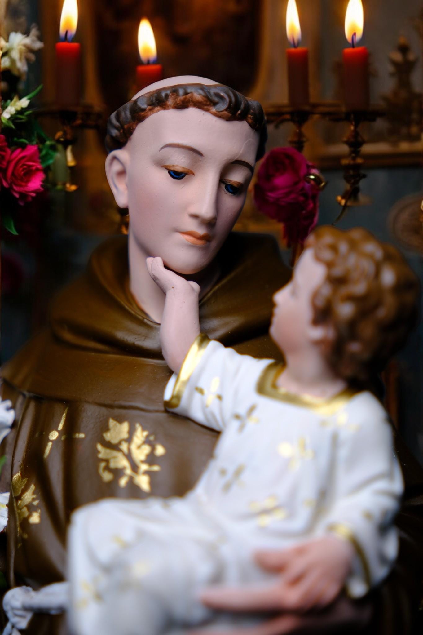 Hand-Painted Saint Anthony Statue | Catholic Home Decor (30cm) (etsy image id: 7611215032)