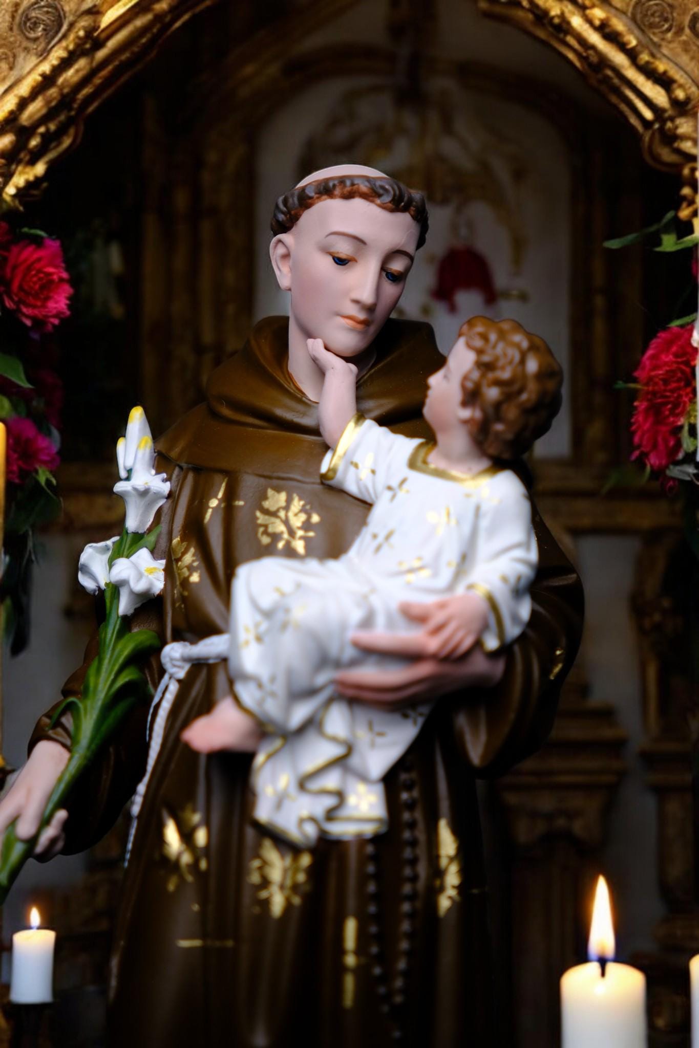 Hand-Painted Saint Anthony Statue | Catholic Home Decor (30cm) (etsy image id: 7611215038)