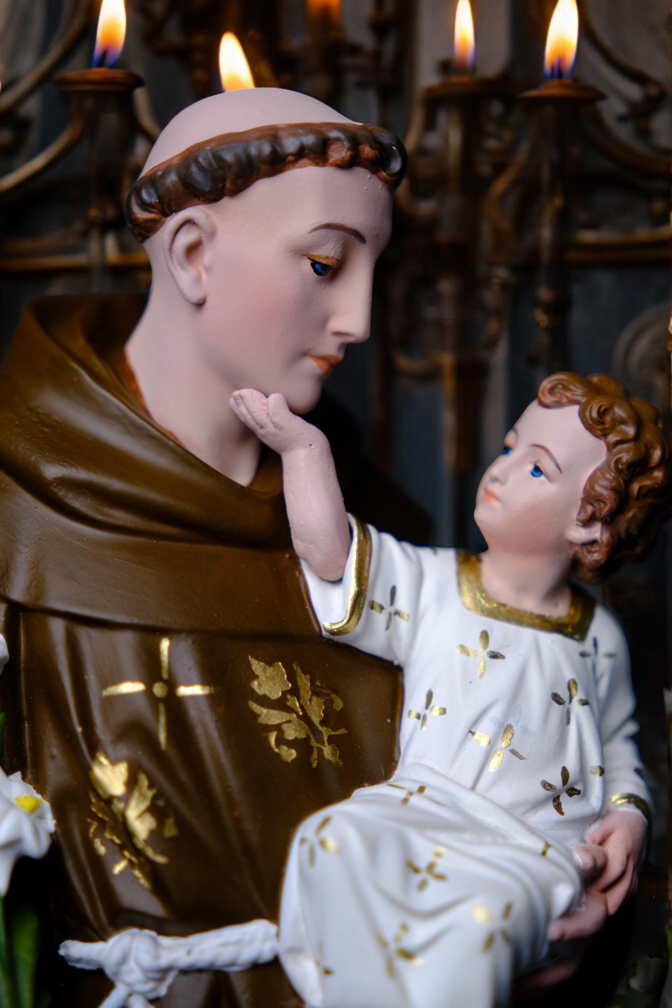 Hand-Painted Saint Anthony Statue | Catholic Home Decor (30cm) (etsy image id: 7611215316)