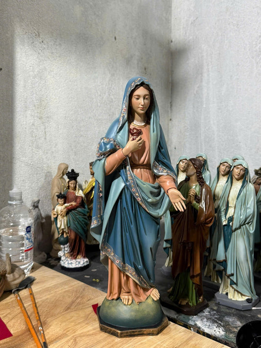 Hand-Painted Immaculate Heart of Mary Statue, Vintage Catholic Decor (etsy image id: 7611234291)