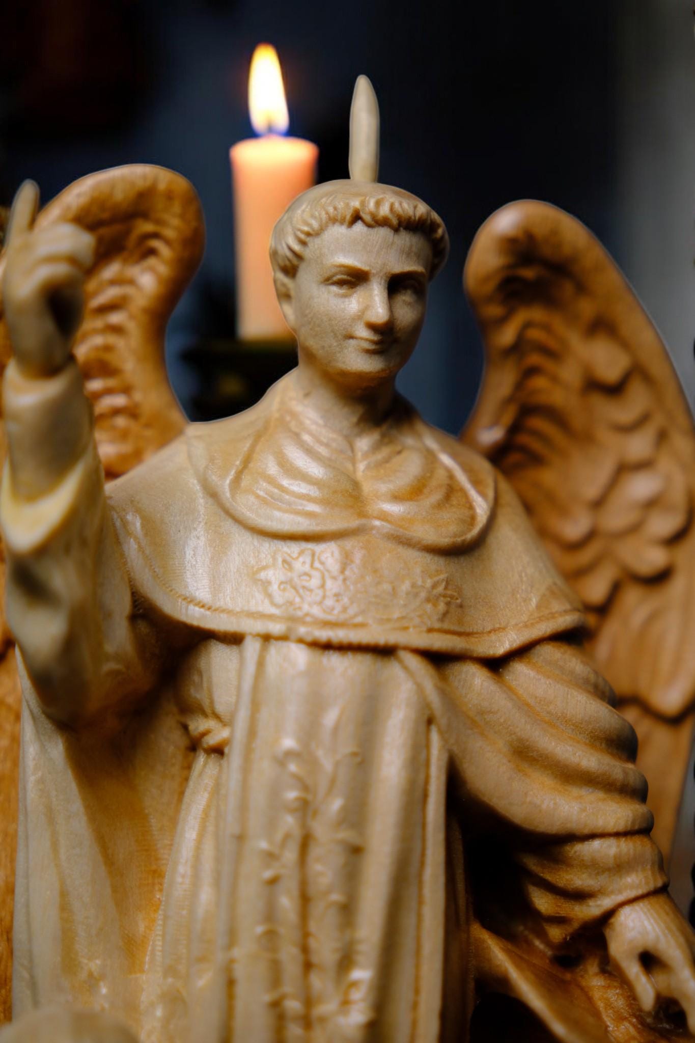 Saint Vincent Wooden Statue Catholic Handcrafted Beech Wood Saint Figure Home Altar Prayer Decor Religious Gift (etsy image id: 7627685729)