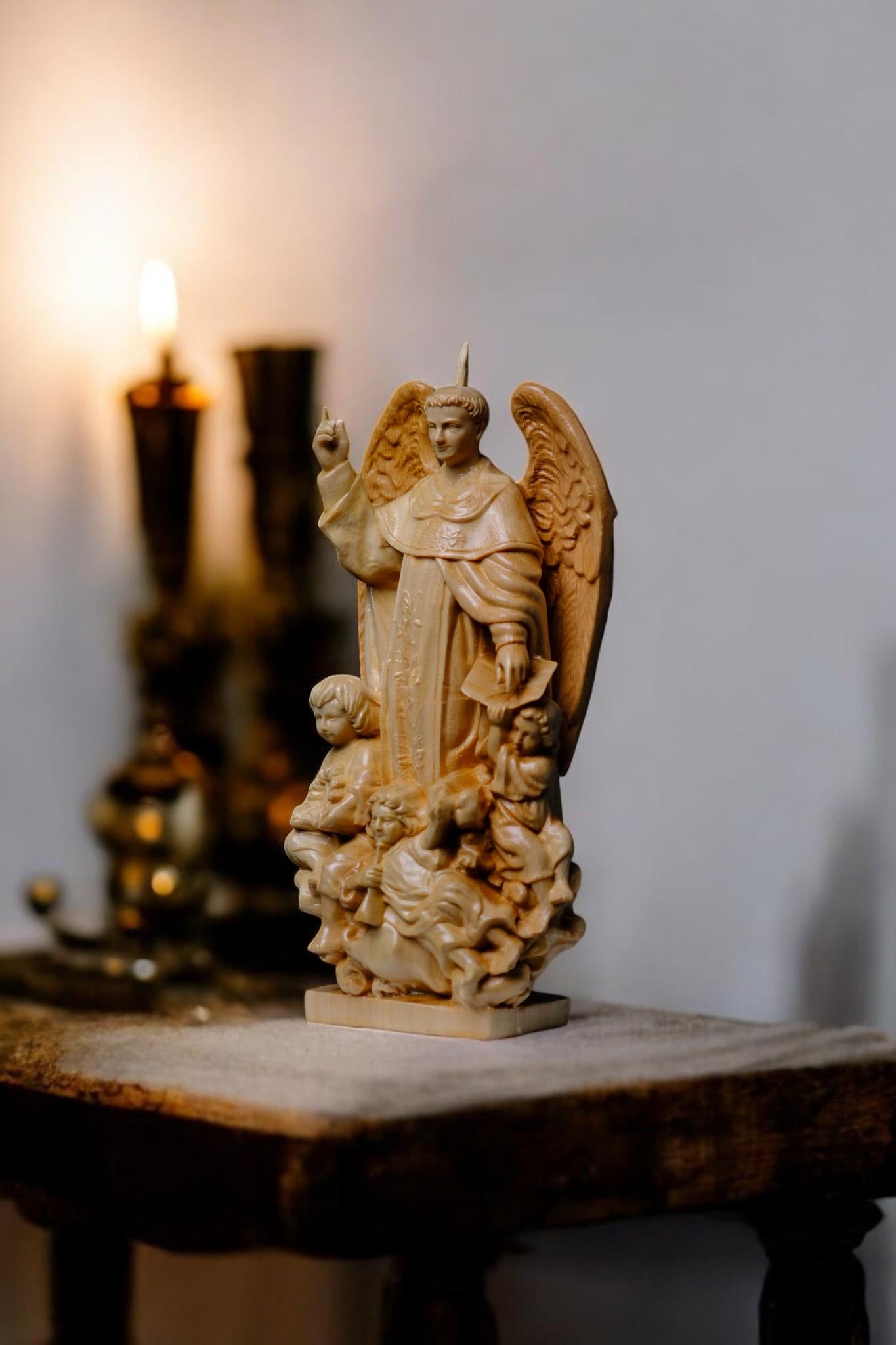 Saint Vincent Wooden Statue Catholic Handcrafted Beech Wood Saint Figure Home Altar Prayer Decor Religious Gift (etsy image id: 7627687967)