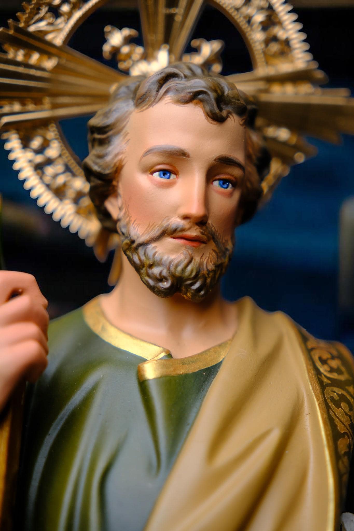 Hand-Painted Saint Joseph Lily Statue (40cm) | Catholic Home Decor (etsy image id: 7635570586)