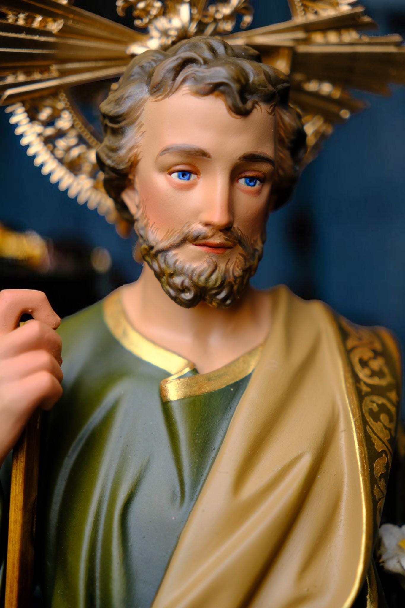 Hand-Painted Saint Joseph Lily Statue (40cm) | Catholic Home Decor (etsy image id: 7635571218)