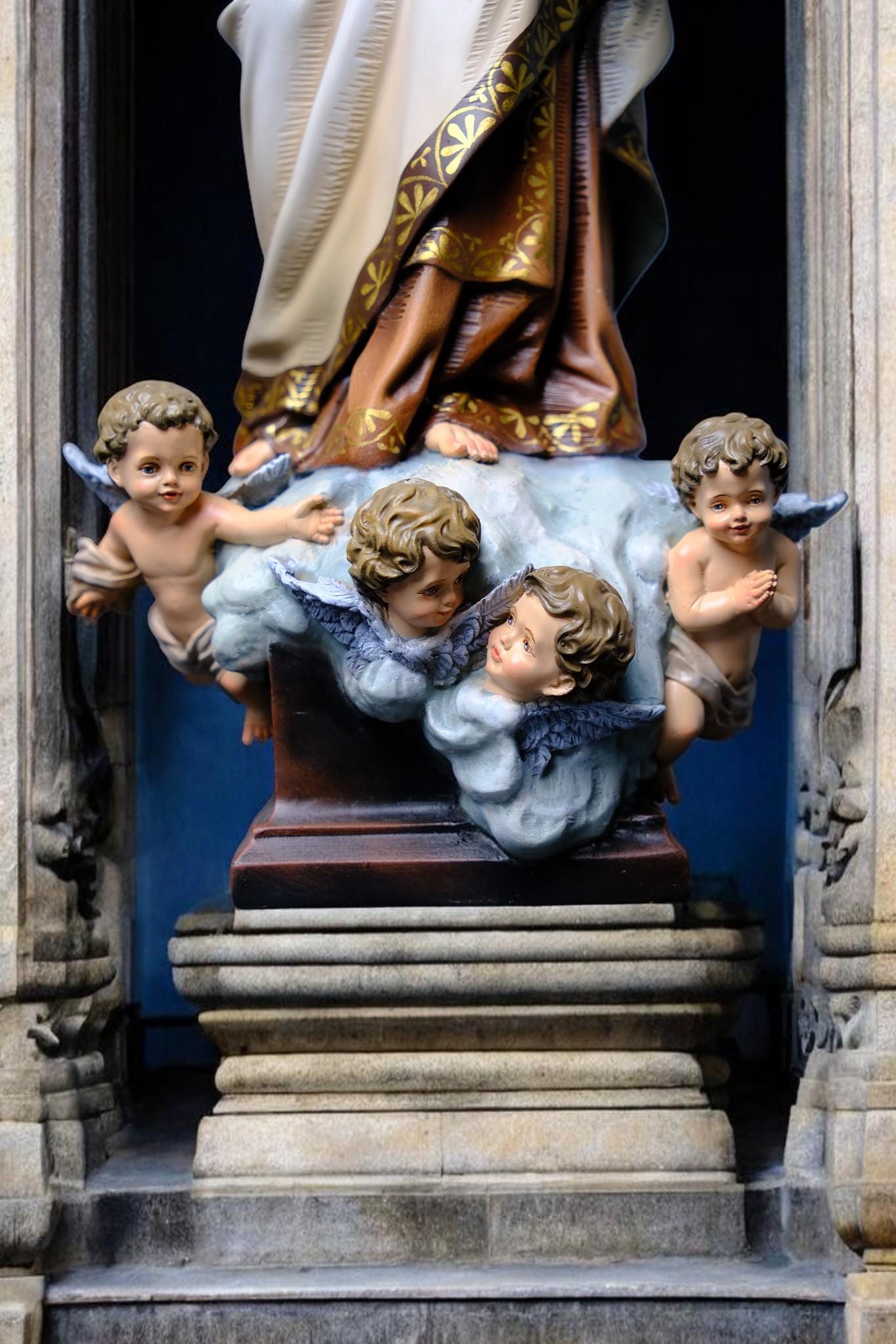 Handmade Our Lady of Mount Carmel Statue: Antique-Style Catholic Decor __etsy:7656745364