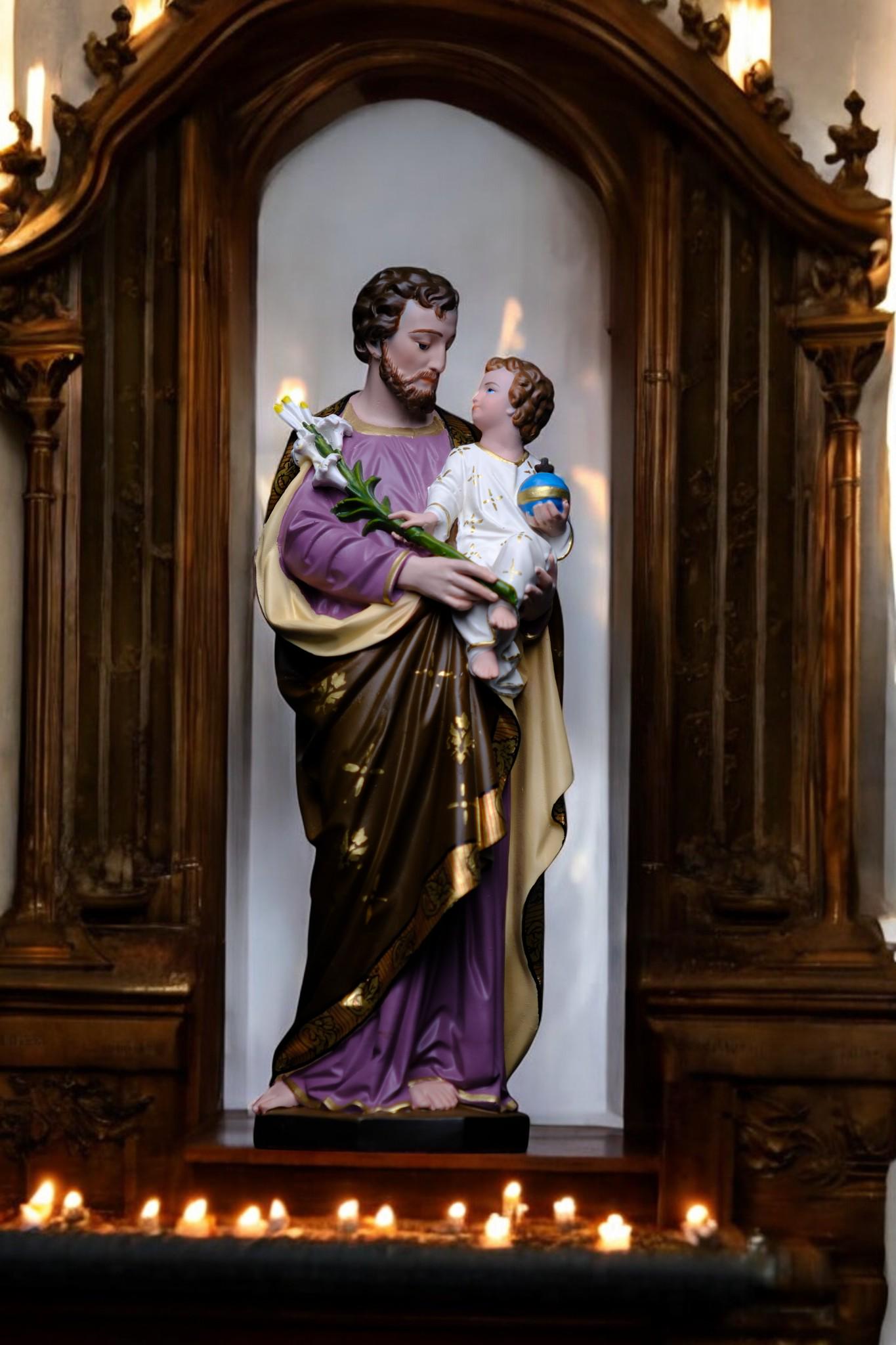 Hand-Painted Saint Joseph Statue | Catholic Home Altar Decor (30cm, 11.8in ) (etsy image id: 7659134861)