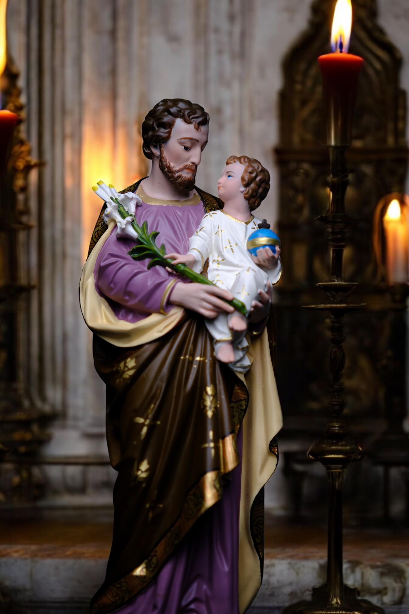 Hand-Painted Saint Joseph Statue | Catholic Home Altar Decor (30cm, 11.8in ) (etsy image id: 7659134867)