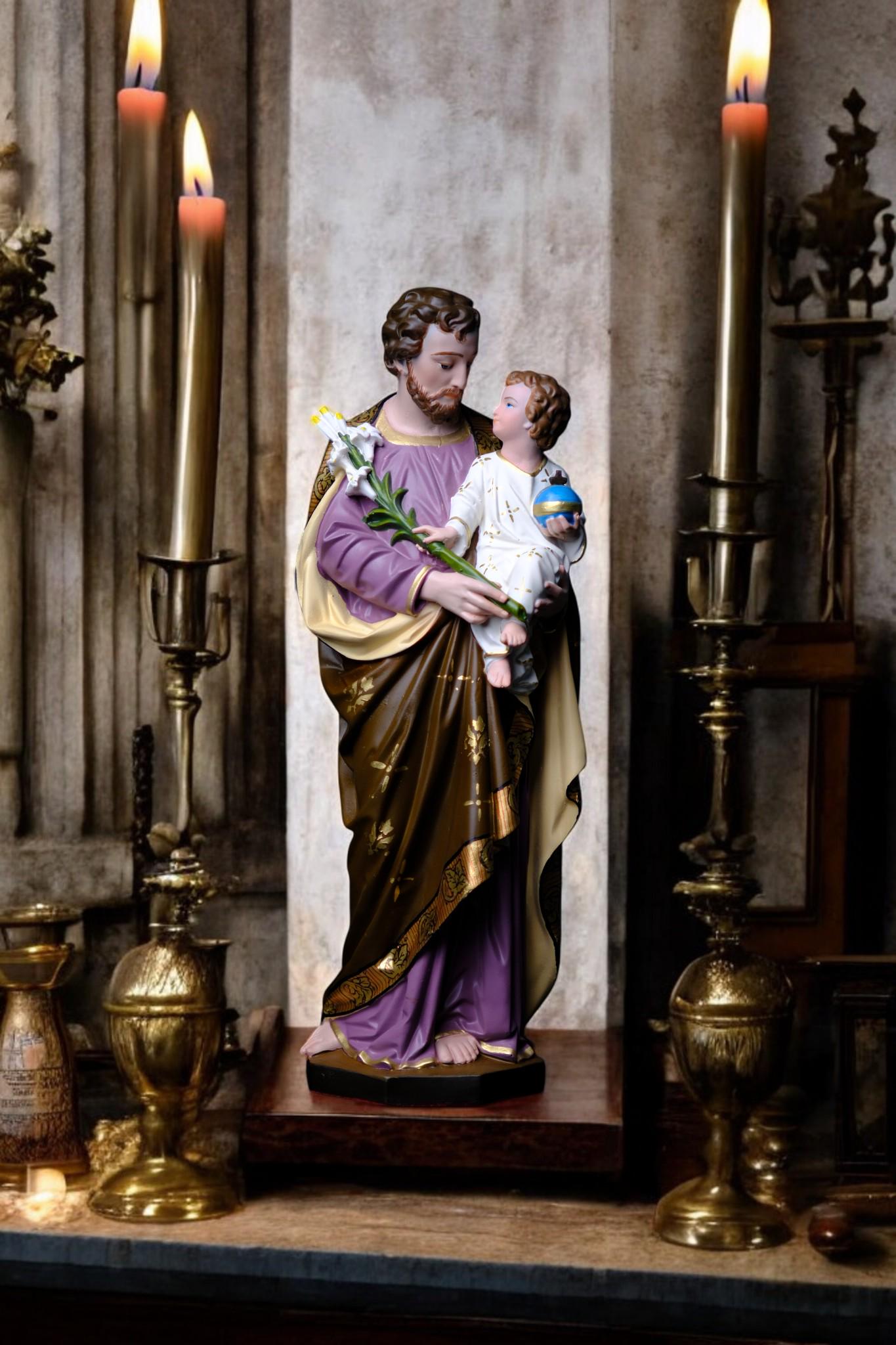 Hand-Painted Saint Joseph Statue | Catholic Home Altar Decor (30cm, 11.8in ) (etsy image id: 7659151791)