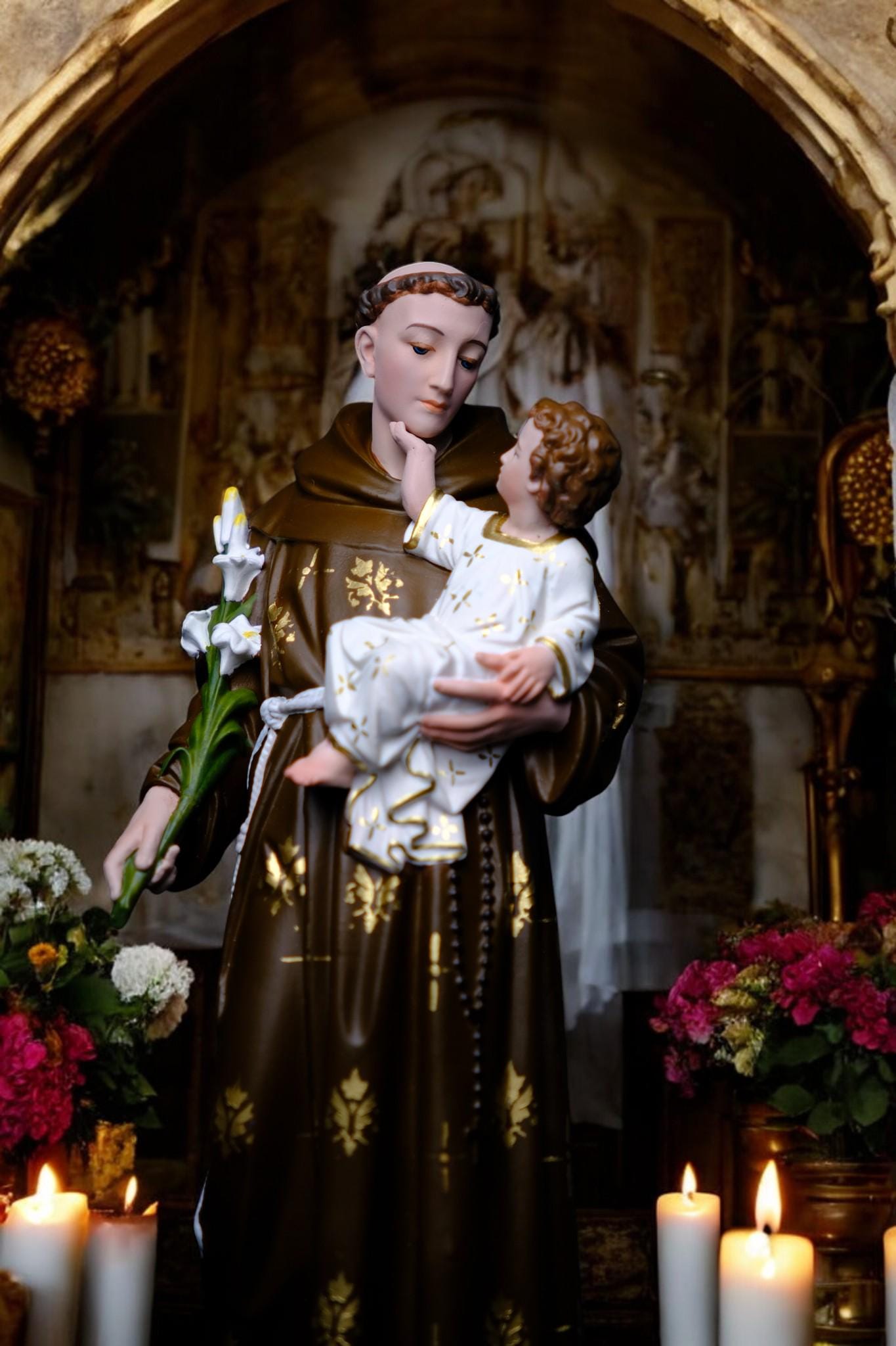 Hand-Painted Saint Anthony Statue | Catholic Home Decor (30cm) (etsy image id: 7659155123)