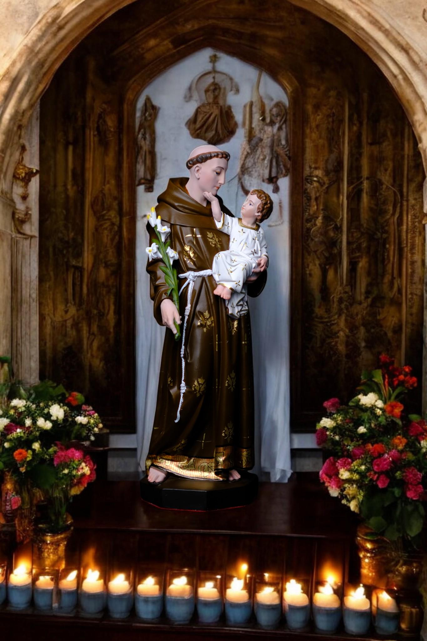 Hand-Painted Saint Anthony Statue | Catholic Home Decor (30cm) (etsy image id: 7659155479)