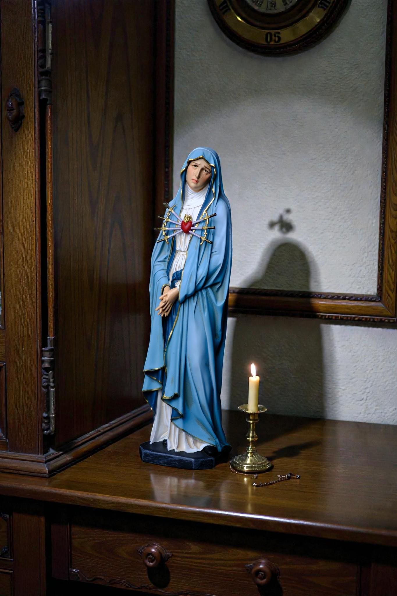 Hand-Painted Our Lady of Sorrows Statue | 30cm Catholic Decor (etsy image id: 7659335535)