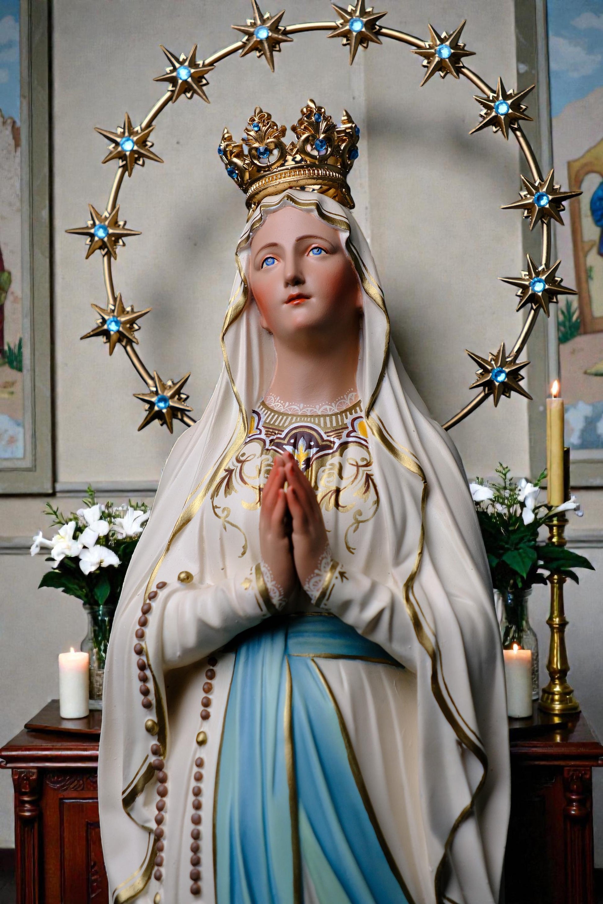 Hand-Painted Our Lady of Lourdes Statue 60cm Catholic Home Altar Decor (etsy image id: 7816739686)
