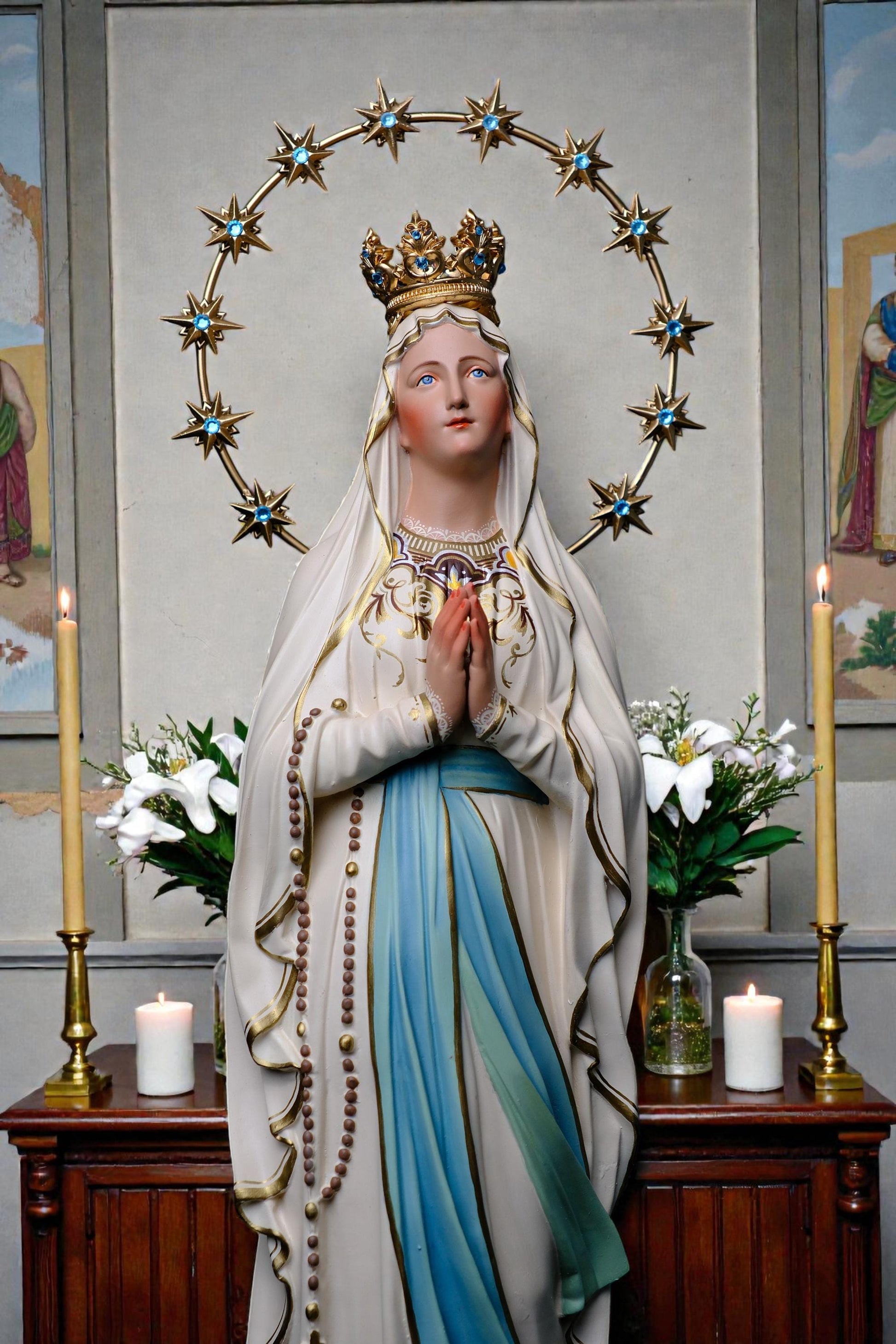 Hand-Painted Our Lady of Lourdes Statue 60cm Catholic Home Altar Decor (etsy image id: 7816739790)