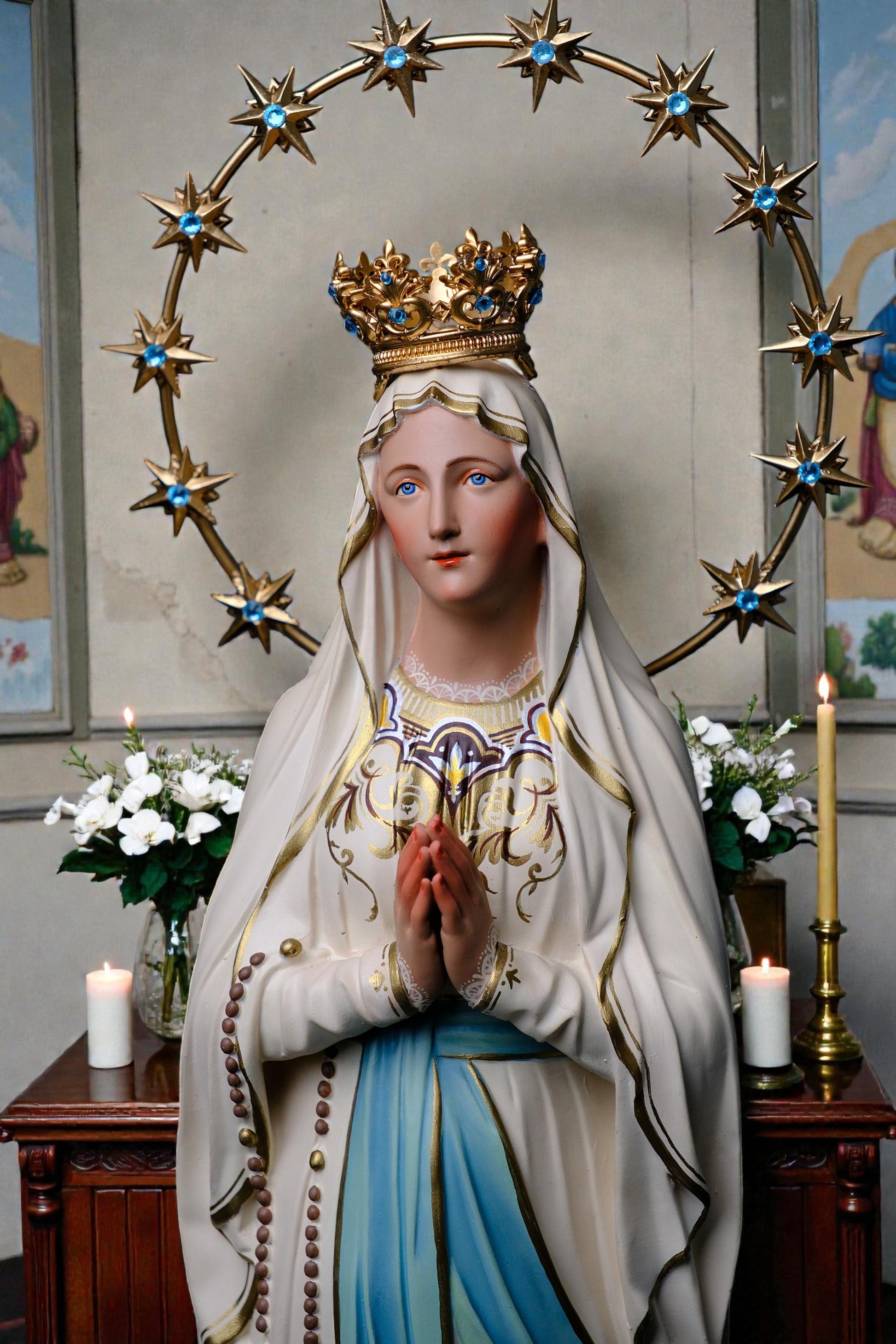 Hand-Painted Our Lady of Lourdes Statue 60cm Catholic Home Altar Decor (etsy image id: 7816739804)