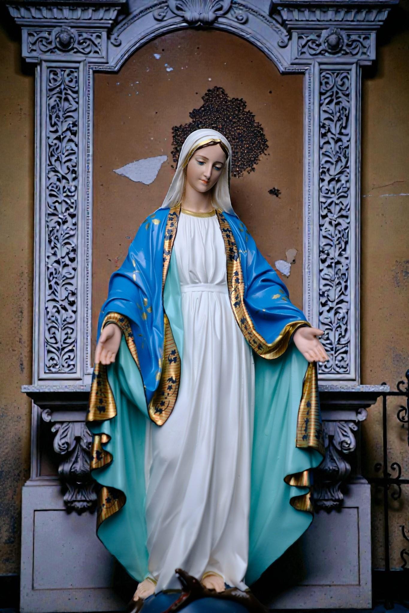 Our Lady of Grace Statue 30cm Hand-Painted Catholic Home Altar Decor (11.8 inches) (etsy image id: 7828625412)