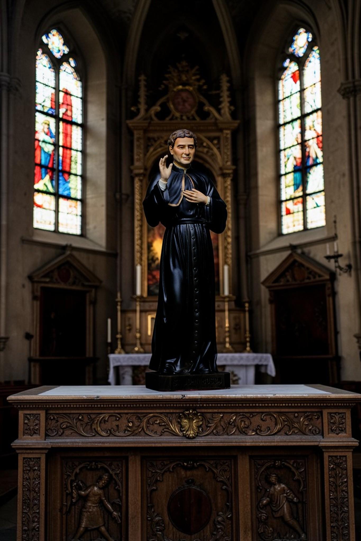 Saint John Bosco Statue 30cm Hand-Painted Catholic Priest Home Altar Decor (etsy image id: 7849863335)