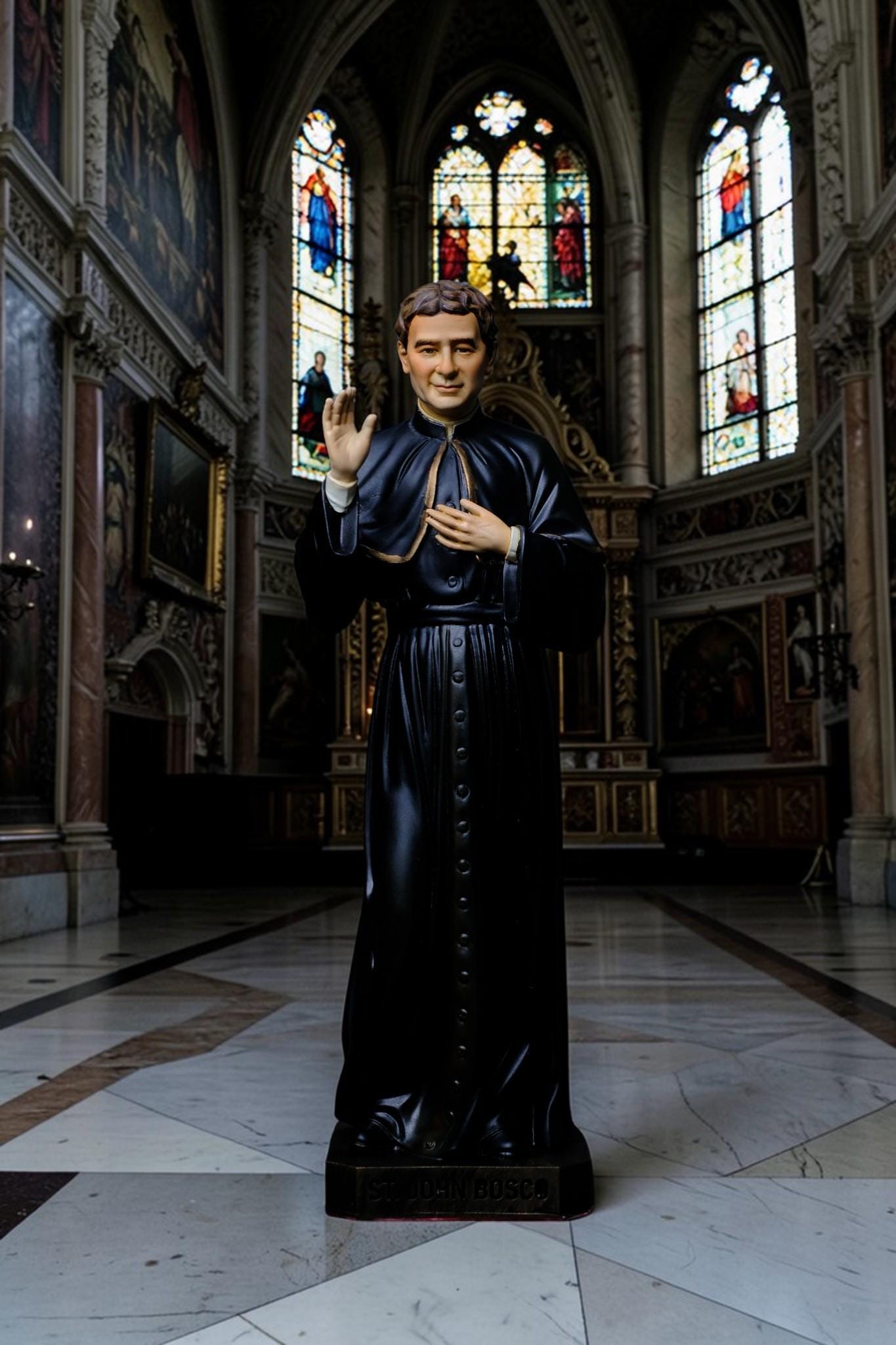 Saint John Bosco Statue 30cm Hand-Painted Catholic Priest Home Altar Decor (etsy image id: 7849865743)
