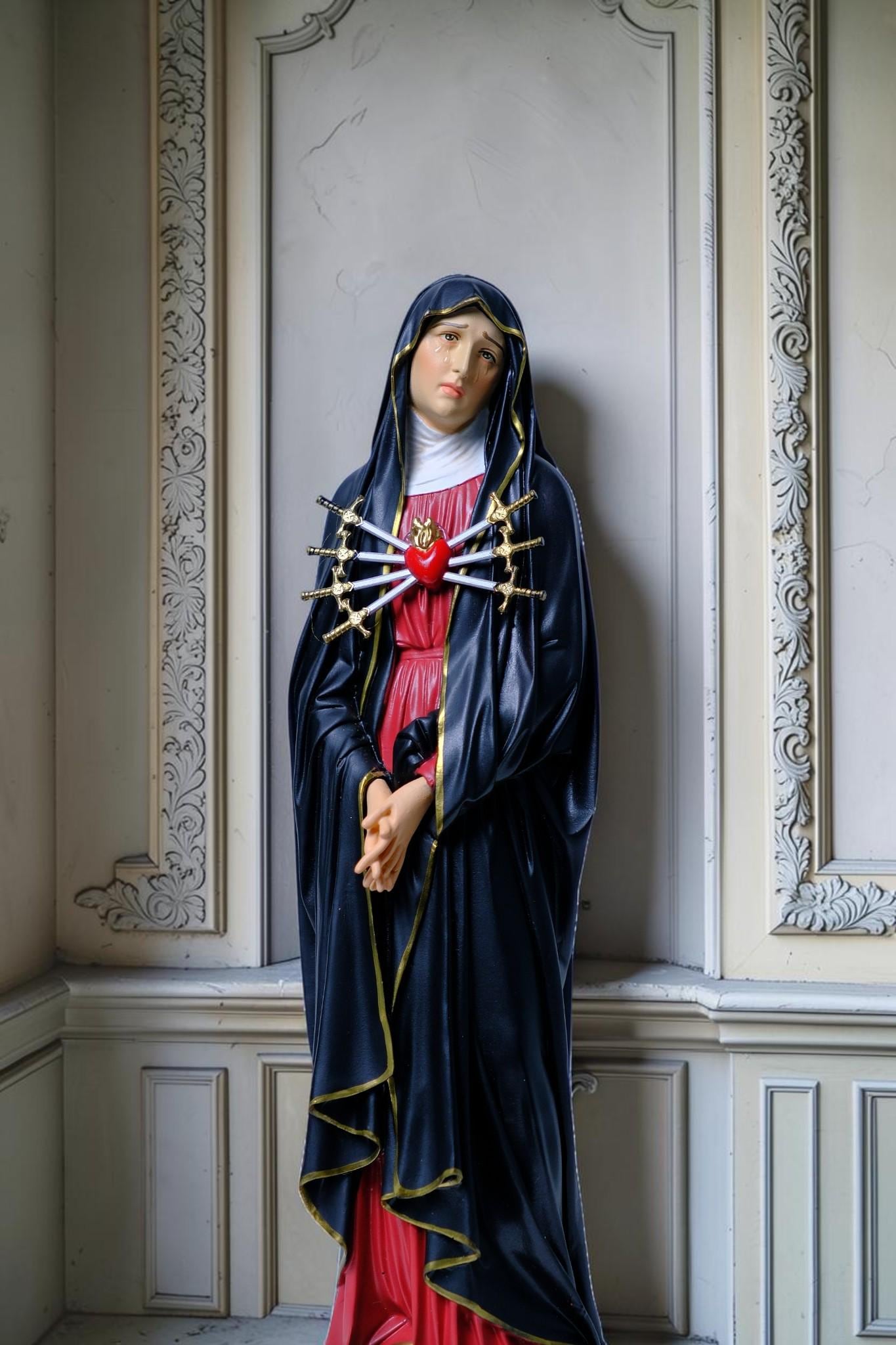 Our Lady of Sorrows Statue 30cm Hand-Painted Catholic Figurine Home Altar Decor (etsy image id: 8017857135)
