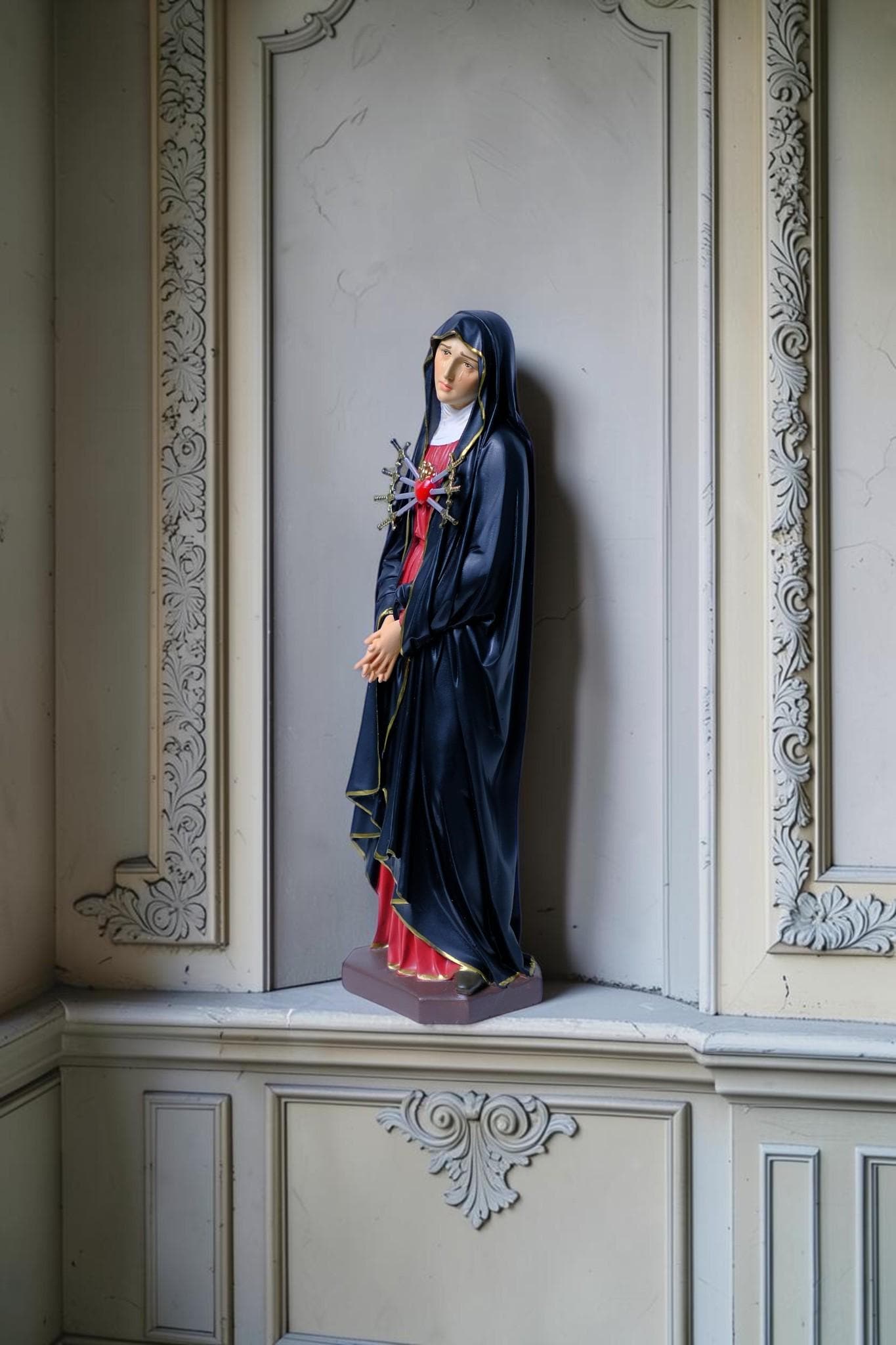 Our Lady of Sorrows Statue 30cm Hand-Painted Catholic Figurine Home Altar Decor (etsy image id: 8017862913)