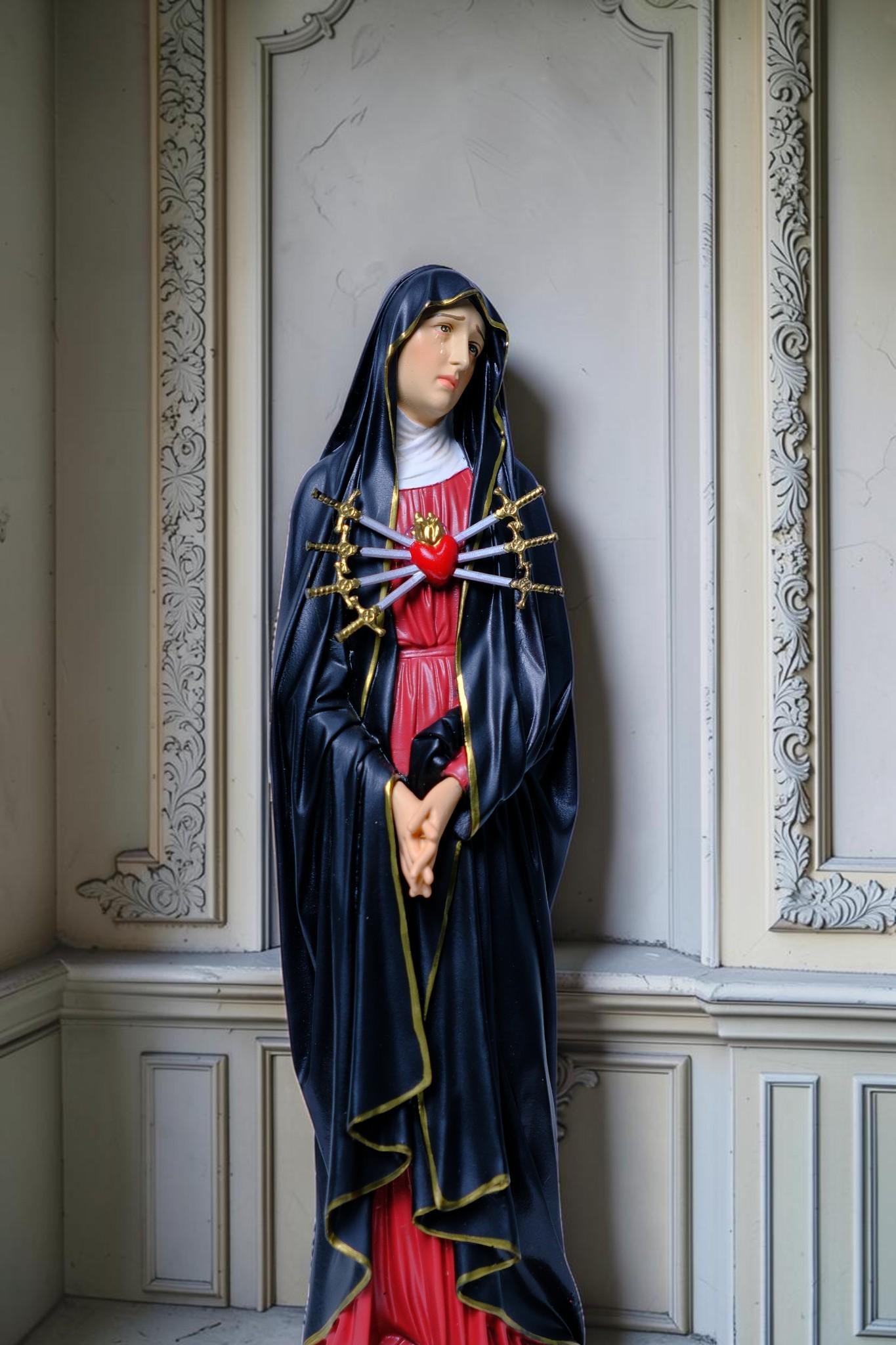 Our Lady of Sorrows Statue 30cm Hand-Painted Catholic Figurine Home Altar Decor (etsy image id: 8017862915)