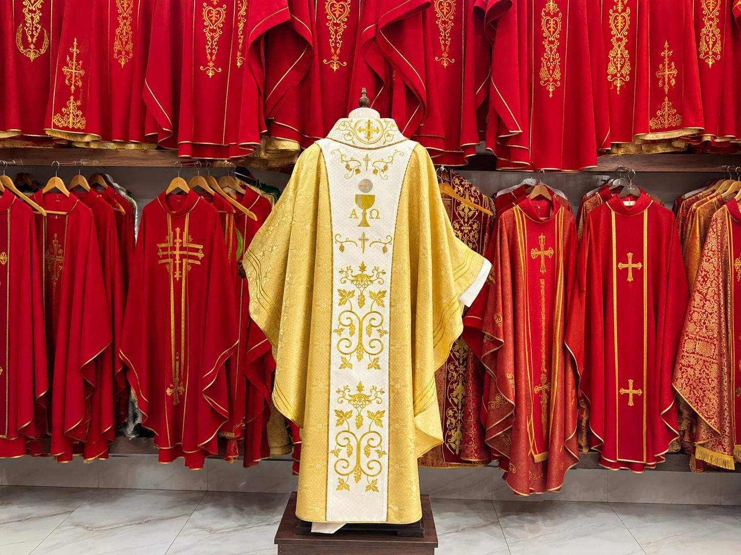 Catholic Chasuble Custom Priest Vestment Handmade Embroidered Liturgical Robe Church Mass Vestment Clergy Gift All Colors (etsy image id: 8018662826)