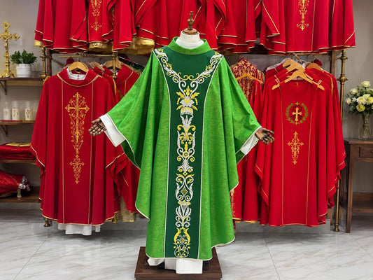 Catholic Chasuble Custom Priest Vestment Handmade Embroidered Liturgical Church Mass Vestment Clergy Robe Gift All Colors (etsy image id: 8021932288)