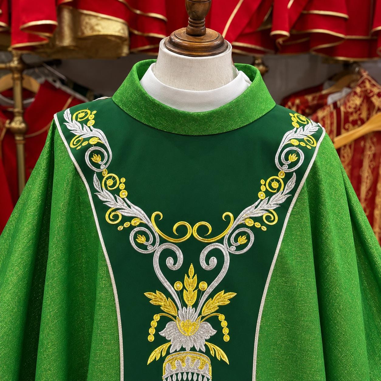 Catholic Chasuble Custom Priest Vestment Handmade Embroidered Liturgical Church Mass Vestment Clergy Robe Gift All Colors (etsy image id: 8021999308)