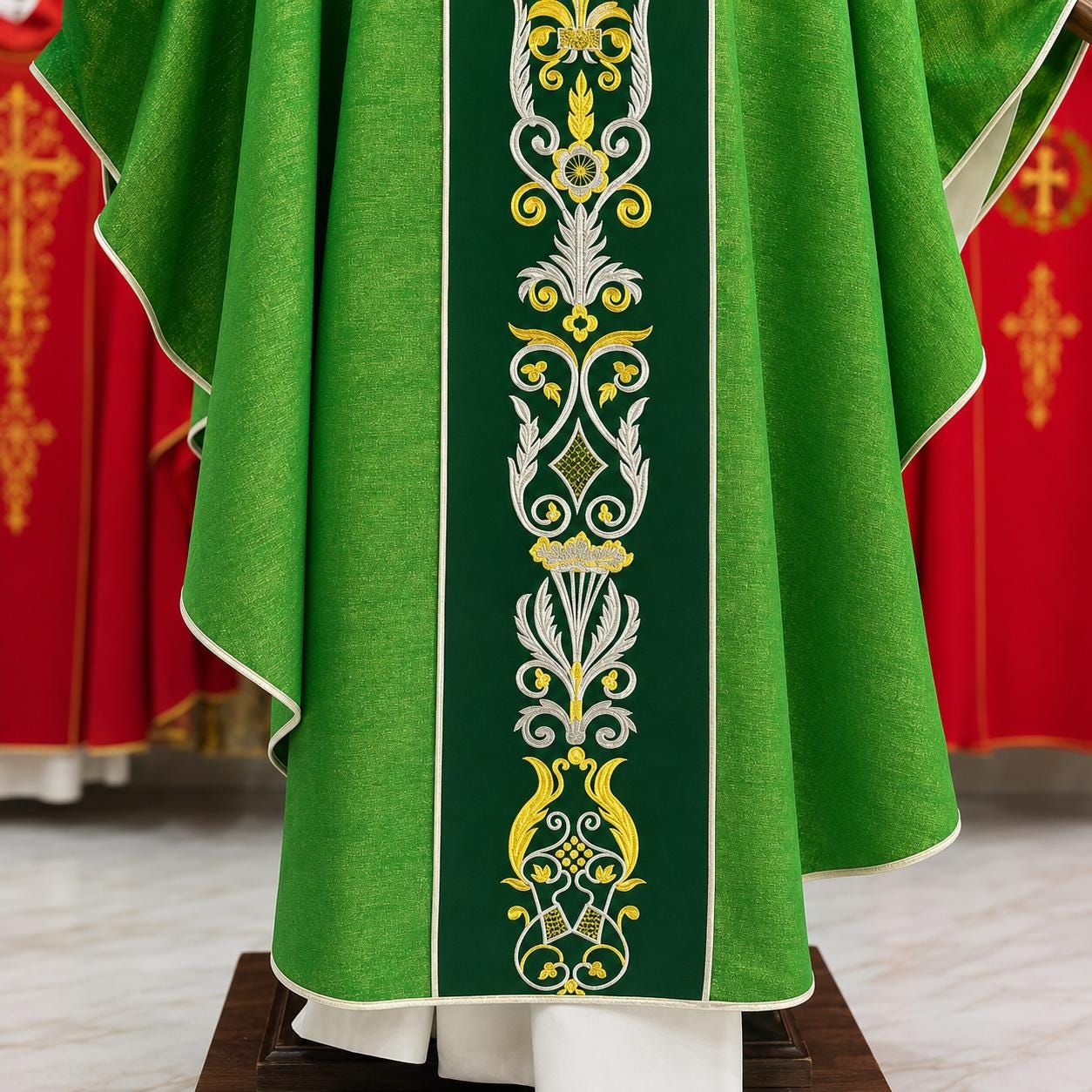 Catholic Chasuble Custom Priest Vestment Handmade Embroidered Liturgical Church Mass Vestment Clergy Robe Gift All Colors (etsy image id: 8021999314)
