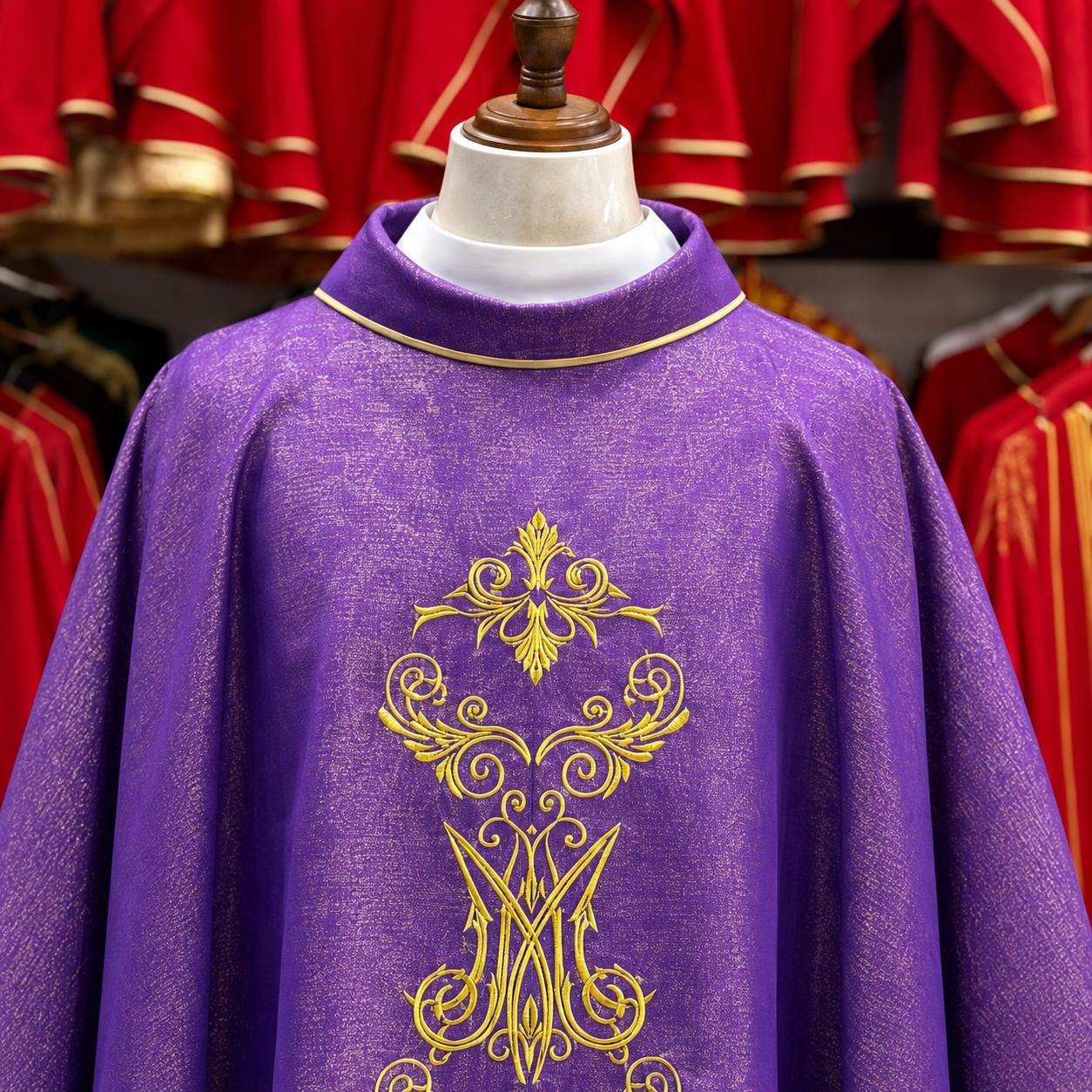 Catholic Chasuble Custom Priest Vestment Handmade Embroidered Liturgical Chasuble Church Mass Robe Clergy Gift All Colors (etsy image id: 8022037016)