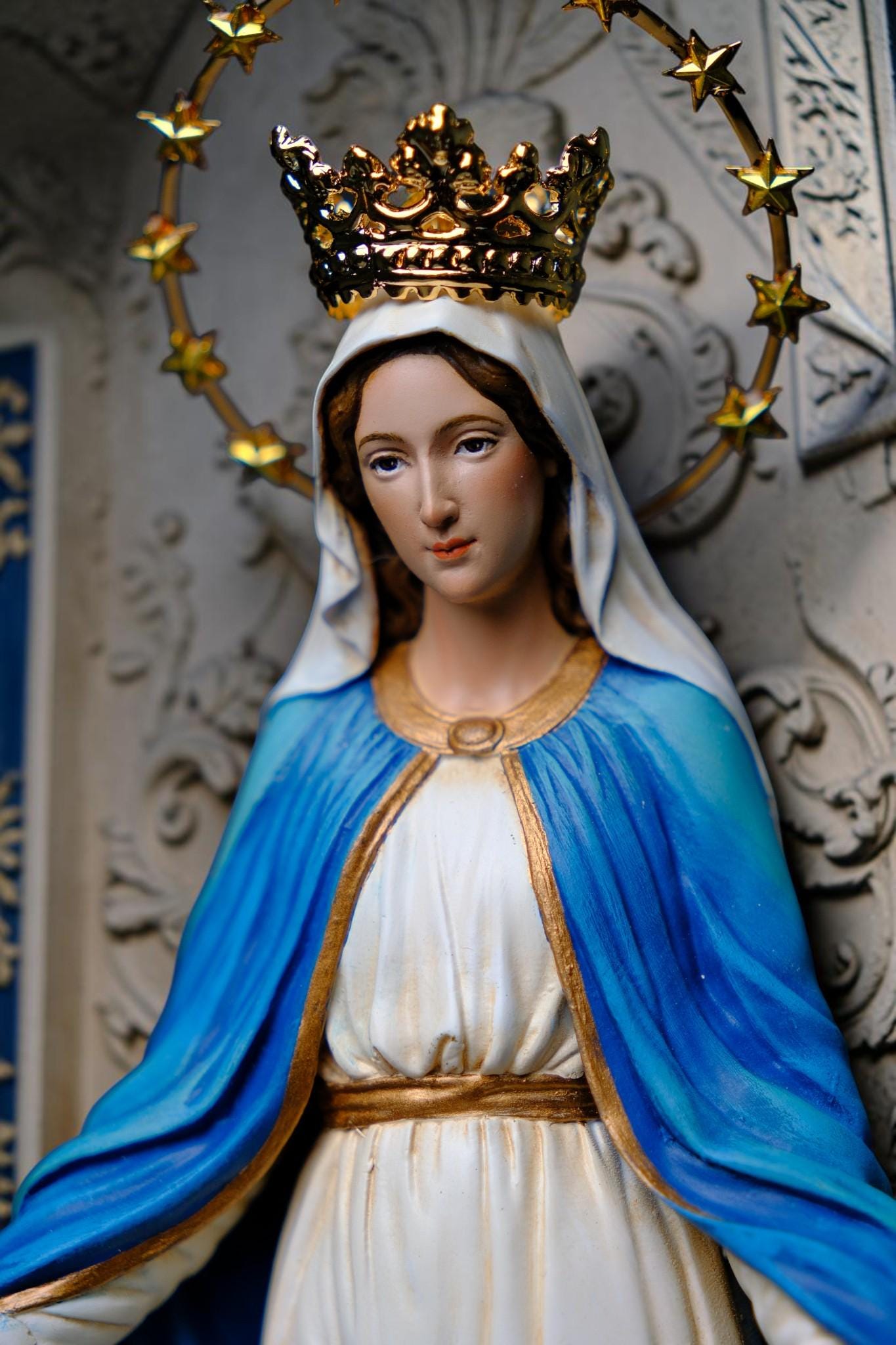 Our Lady of Grace Statue Catholic Virgin Mary Statue Religious Figurine Prayer Altar Decor Catholic Gift Home Decor __etsy:8049716318