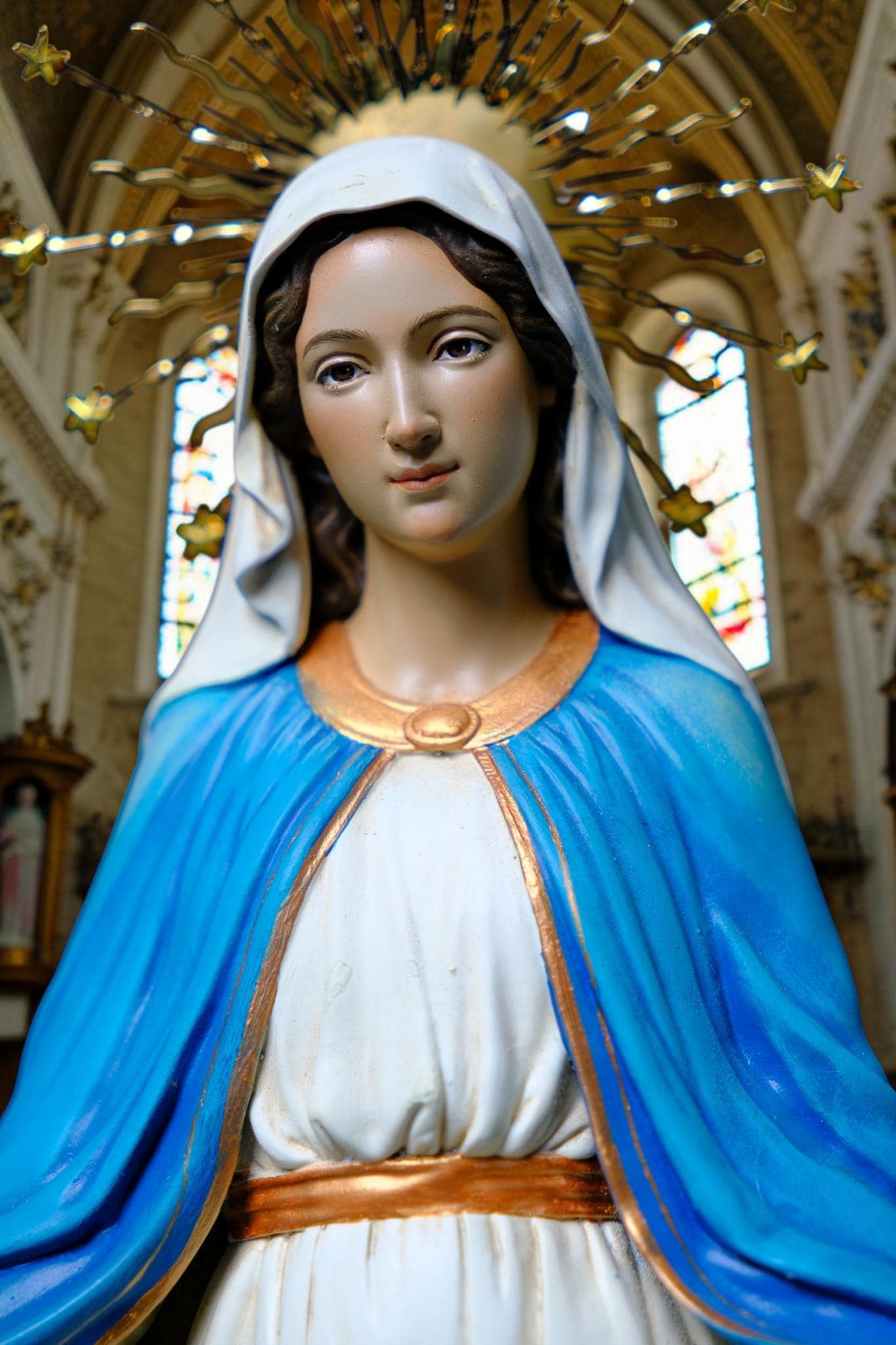 Our Lady of Grace Statue  Catholic Virgin Mary Statue Religious Home Altar Decor Prayer Figurine Catholic Gift Handmade __etsy:8052314290