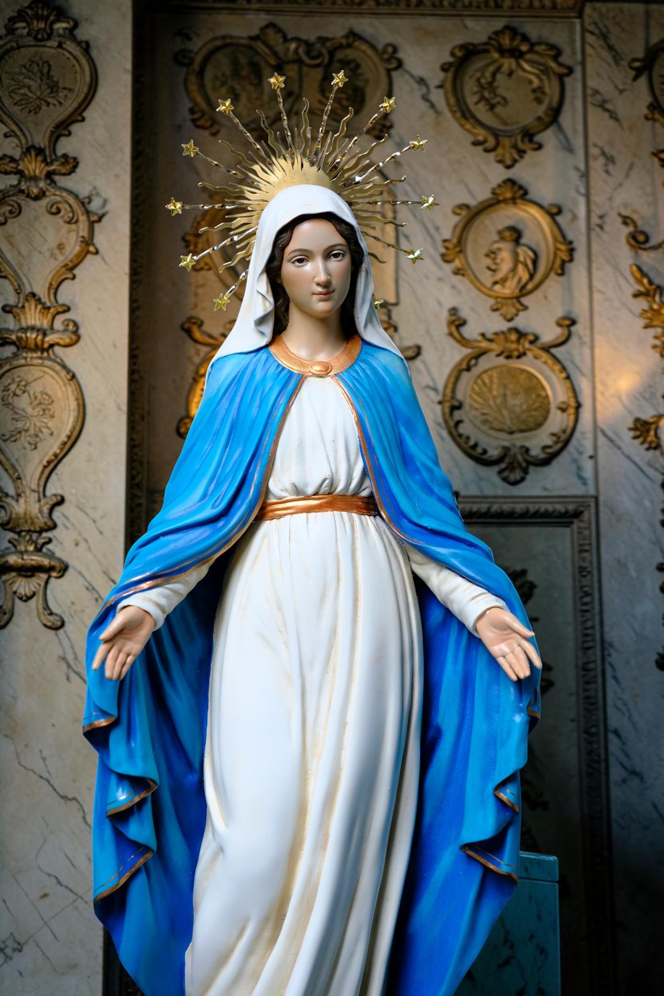 Our Lady of Grace Statue  Catholic Virgin Mary Statue Religious Home Altar Decor Prayer Figurine Catholic Gift Handmade __etsy:8052314310
