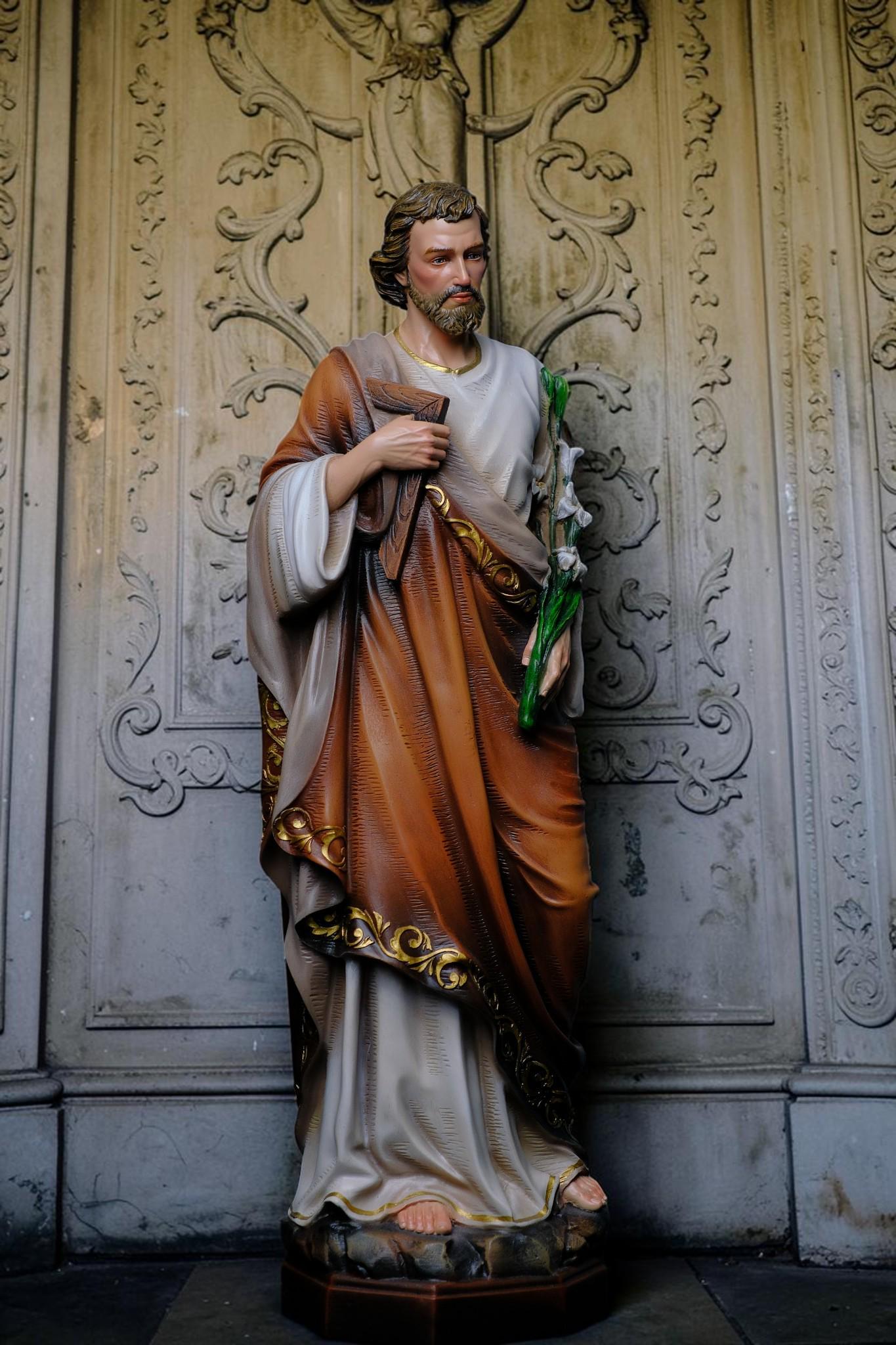 Saint Joseph Statue with Lily 53cm Catholic Saint Joseph Figurine Religious Home Altar Decor Christian Gift Prayer Statue __etsy:8056533208