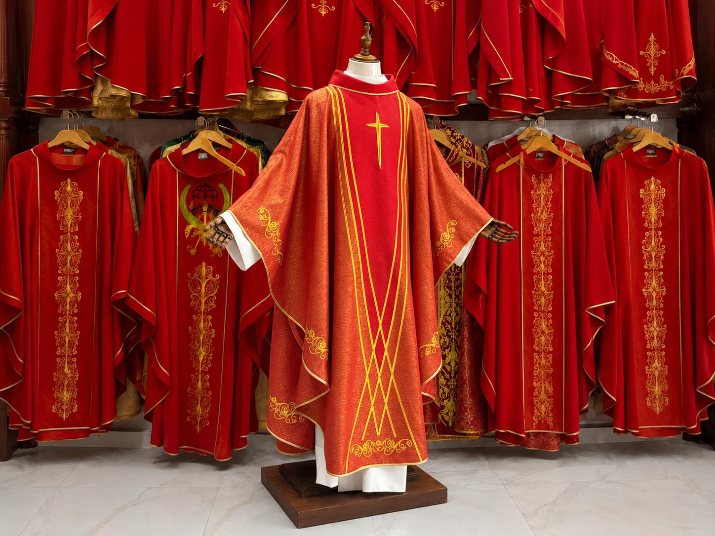 Custom Embroidered Catholic Chasuble Vestment: Clergy Mass Robe All Colors (etsy image id: 8069969407)