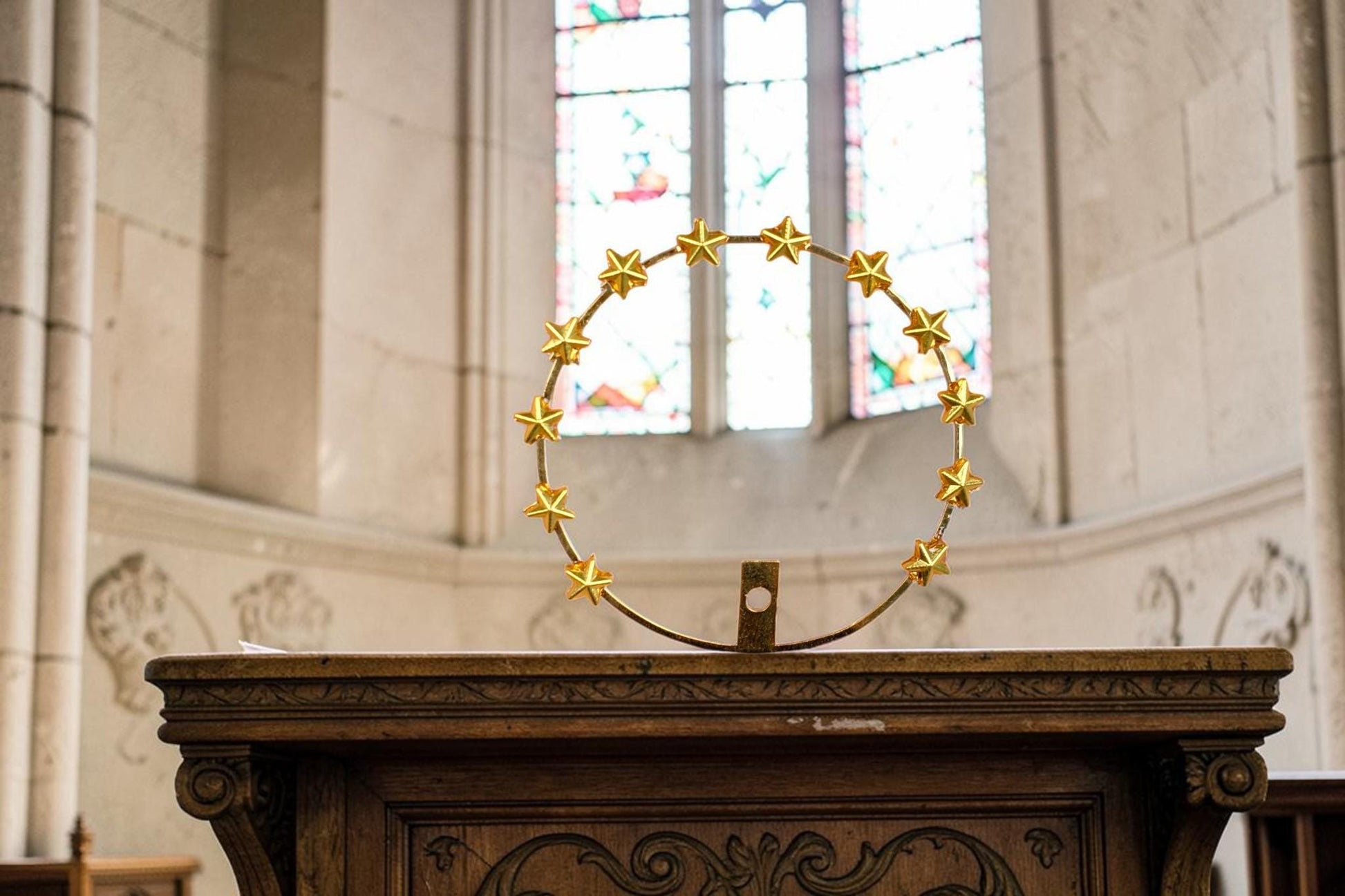 12 Star Halo for Catholic Statues, Gold Plated Brass Halo, Virgin Mary Statue Halo, Replacement Halo for Religious Statues __etsy:8096670020