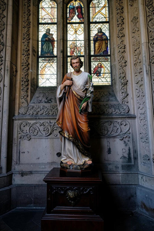 Saint Joseph Statue with Lily 53cm Catholic Saint Joseph Figurine Religious Home Altar Decor Christian Gift Prayer Statue __etsy:8104436977