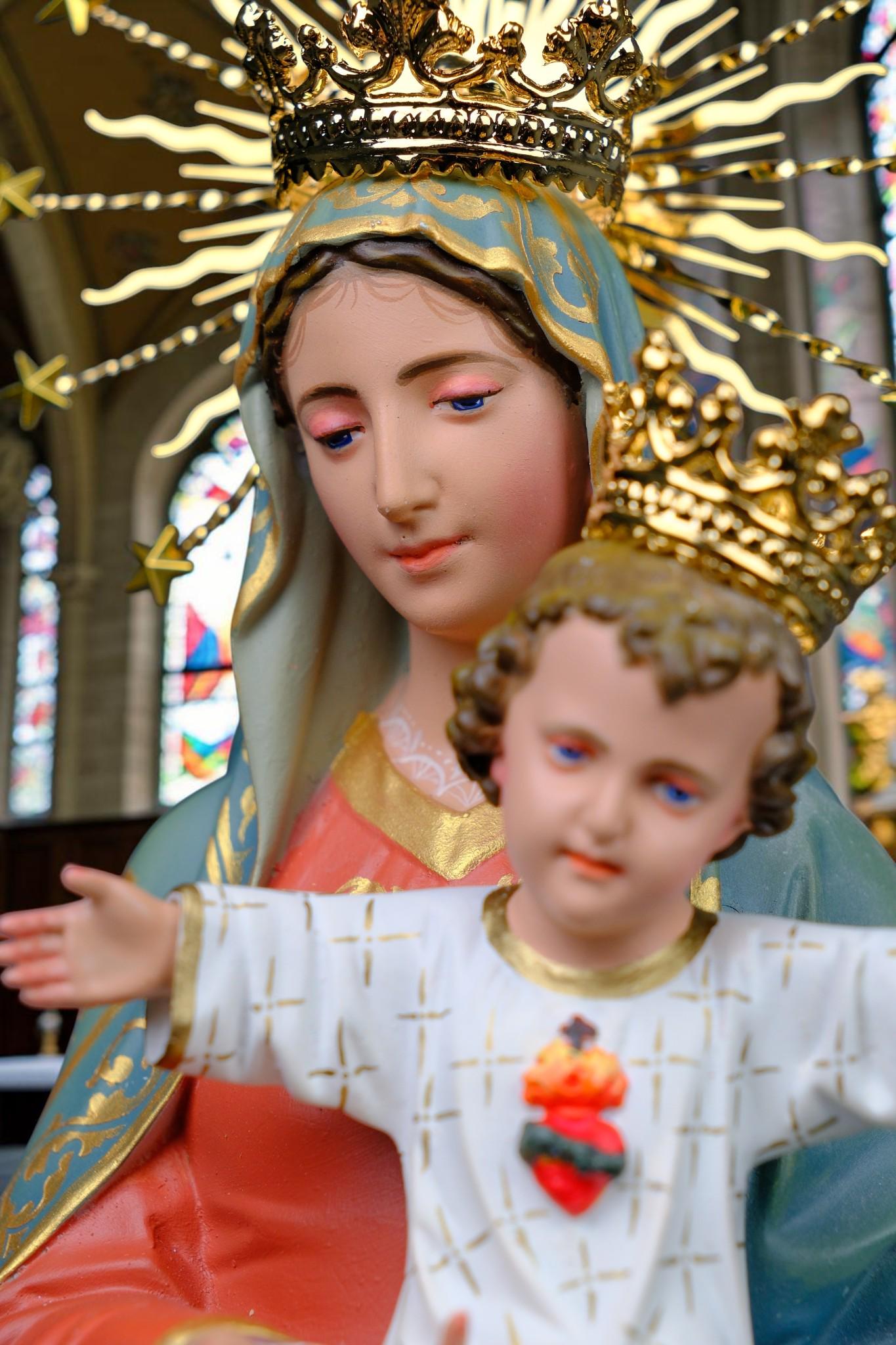 Our Lady Mother of God Statue 40cm Virgin Mary with Child Jesus Catholic Statue Religious Decor Catholic Gift Home Altar Decor __etsy:8116582488