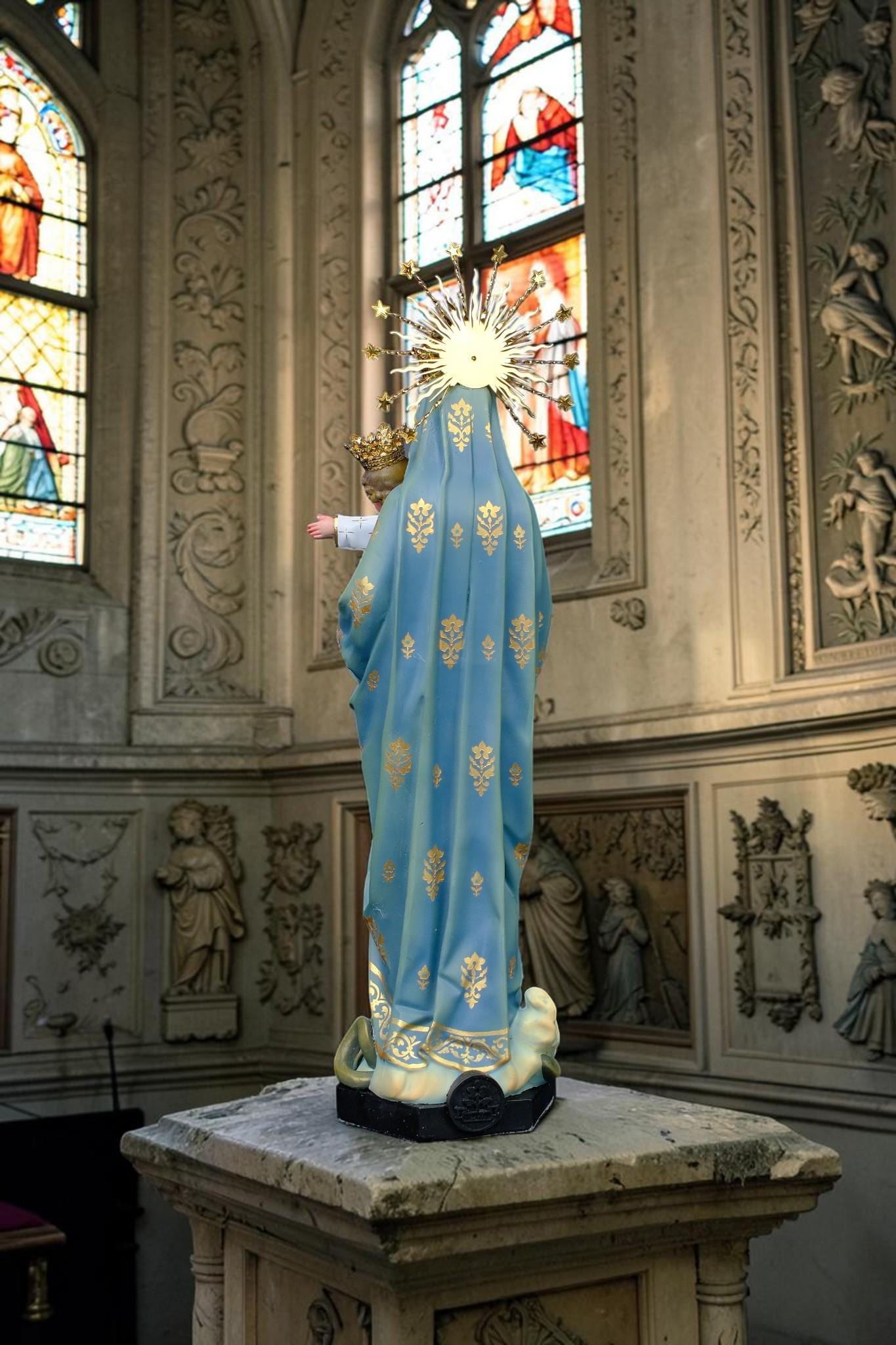 Our Lady Mother of God Statue 40cm Virgin Mary with Child Jesus Catholic Statue Religious Decor Catholic Gift Home Altar Decor __etsy:8116584380