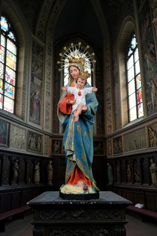 Our Lady Mother of God Statue 40cm Virgin Mary with Child Jesus Catholic Statue Religious Decor Catholic Gift Home Altar Decor __etsy:8116589426