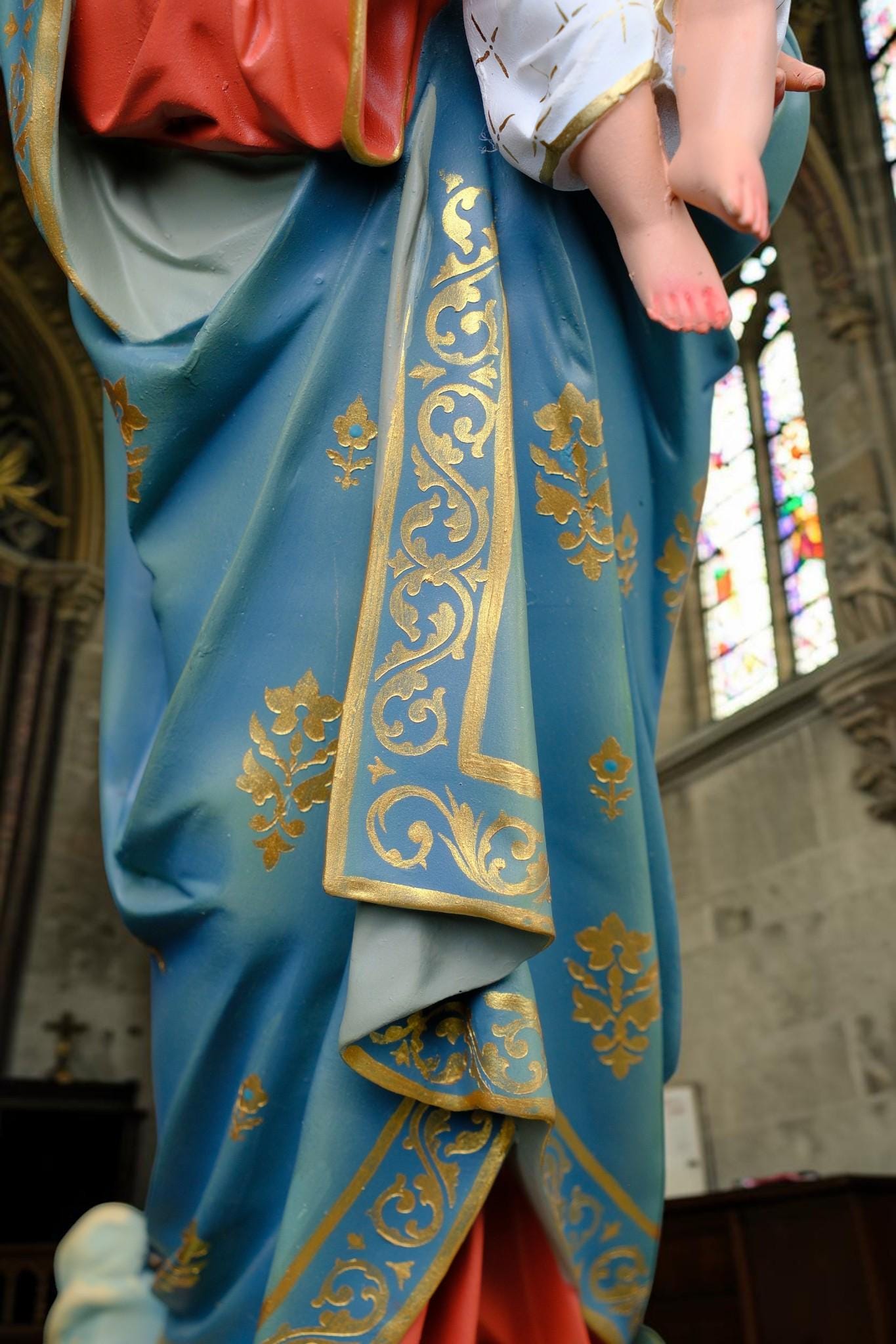 Our Lady Mother of God Statue 40cm Virgin Mary with Child Jesus Catholic Statue Religious Decor Catholic Gift Home Altar Decor __etsy:8164491181