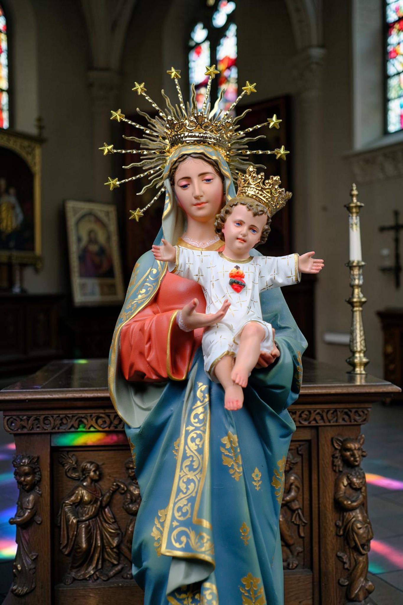 Our Lady Mother of God Statue 40cm Virgin Mary with Child Jesus Catholic Statue Religious Decor Catholic Gift Home Altar Decor __etsy:8164494937