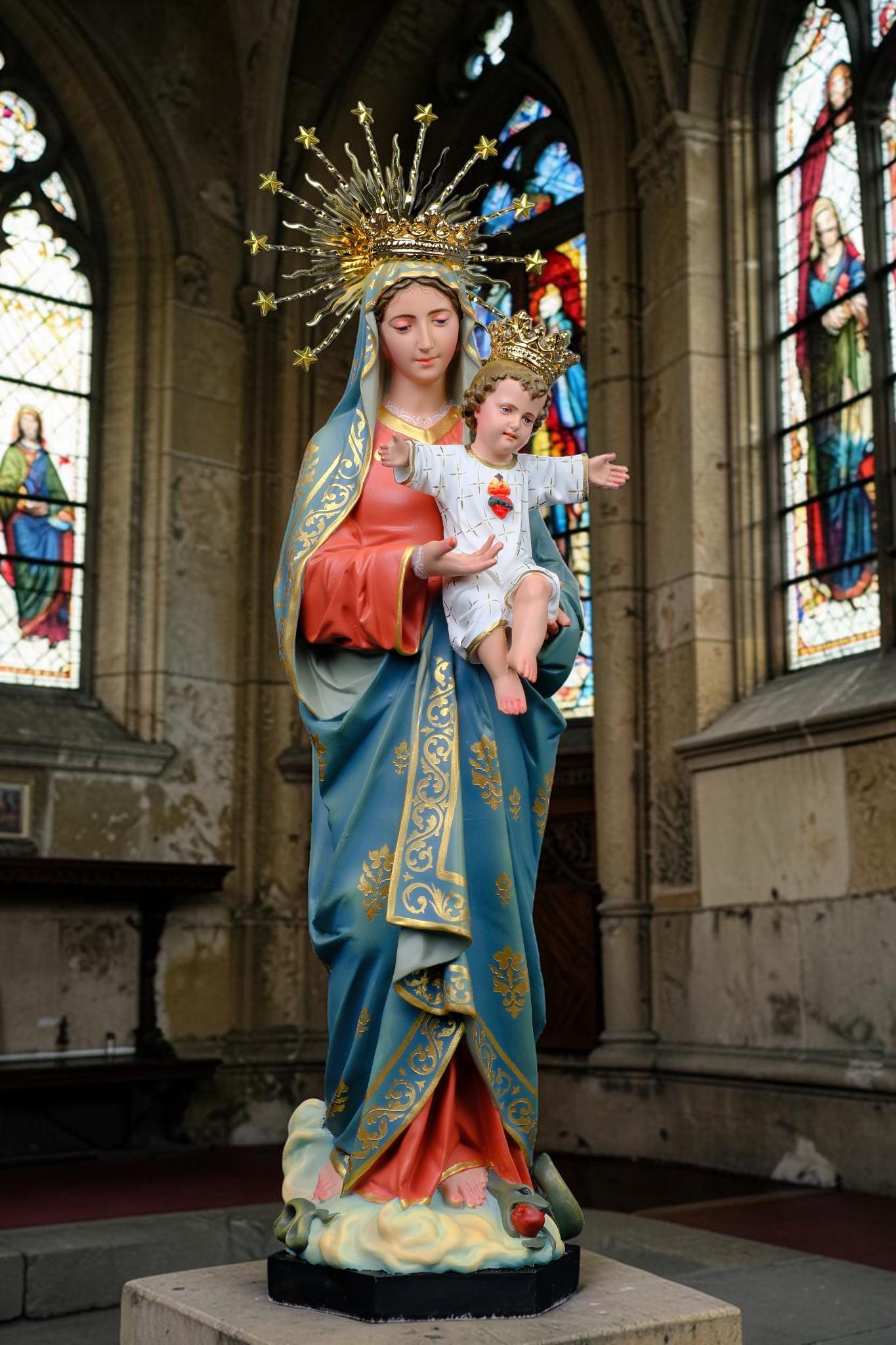 Our Lady Mother of God Statue 40cm Virgin Mary with Child Jesus Catholic Statue Religious Decor Catholic Gift Home Altar Decor __etsy:8164494941