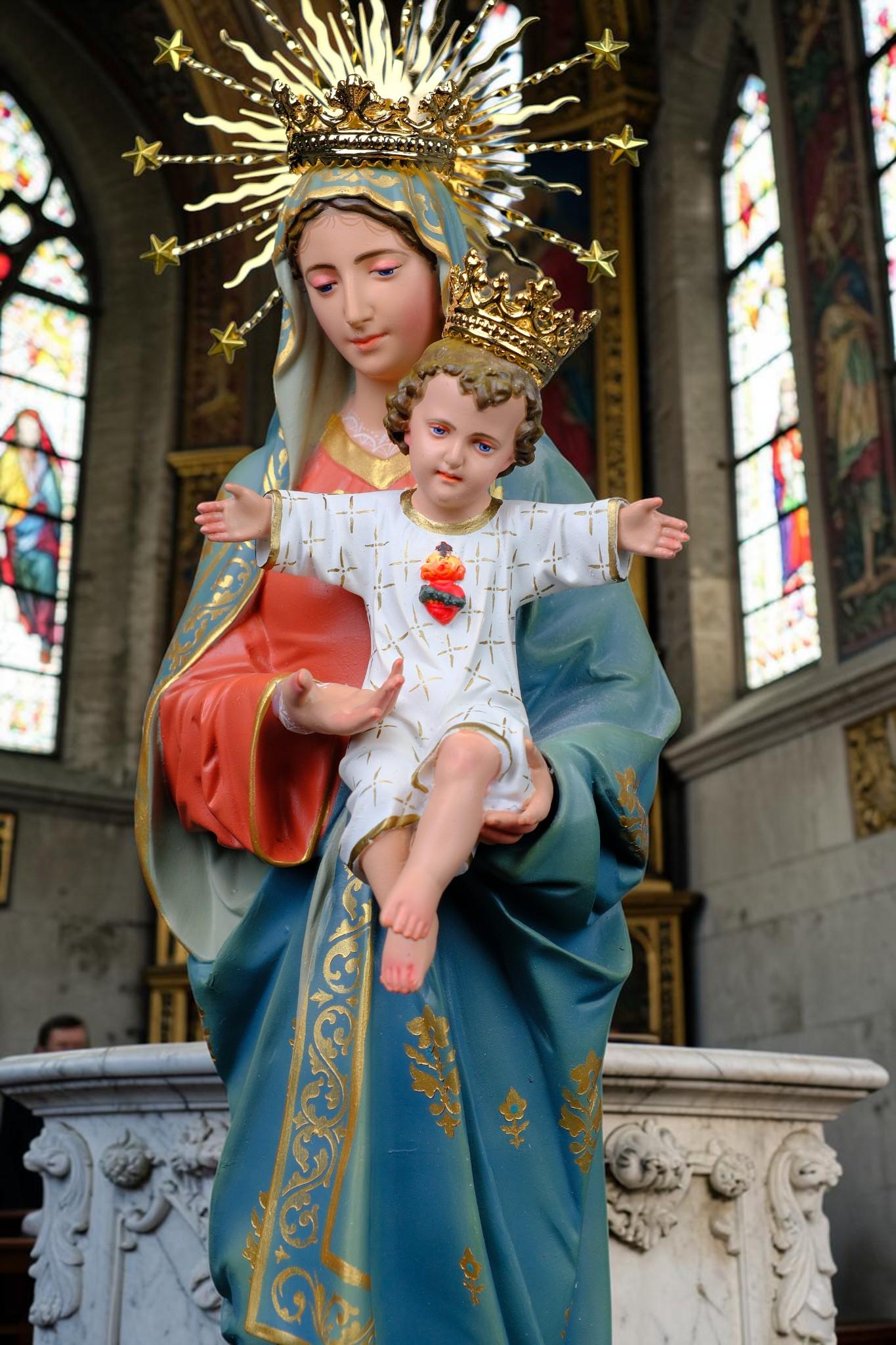 Our Lady Mother of God Statue 40cm Virgin Mary with Child Jesus Catholic Statue Religious Decor Catholic Gift Home Altar Decor __etsy:8164494951