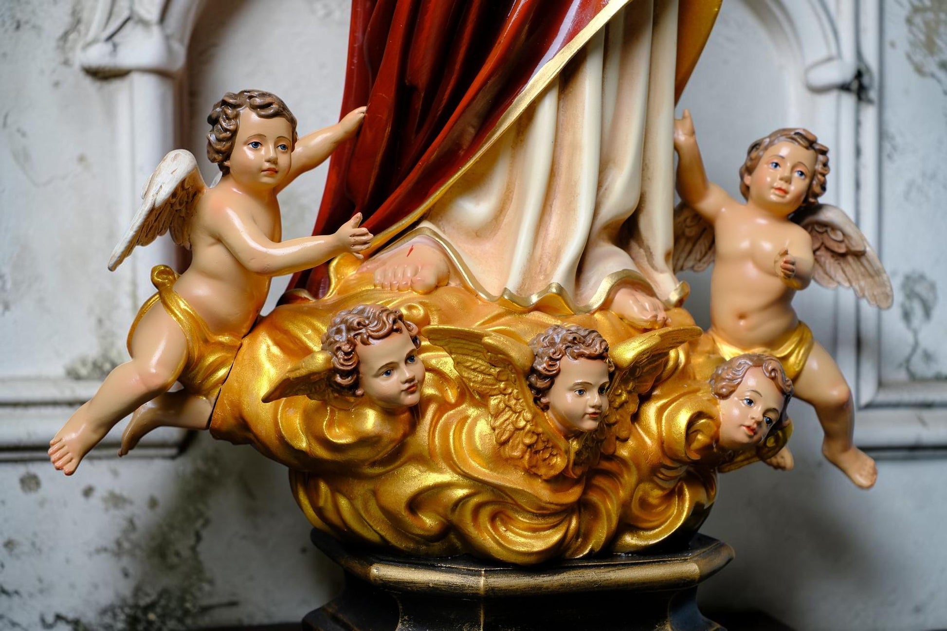 Handmade Sacred Heart of Jesus Statue with Angels – 60 cm Catholic Statue __etsy:8210386811