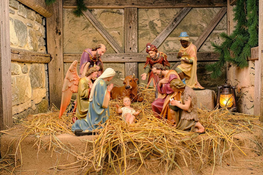 Hand-Painted 10-Piece Catholic Nativity Set: Holy Family Religious Christmas Decor